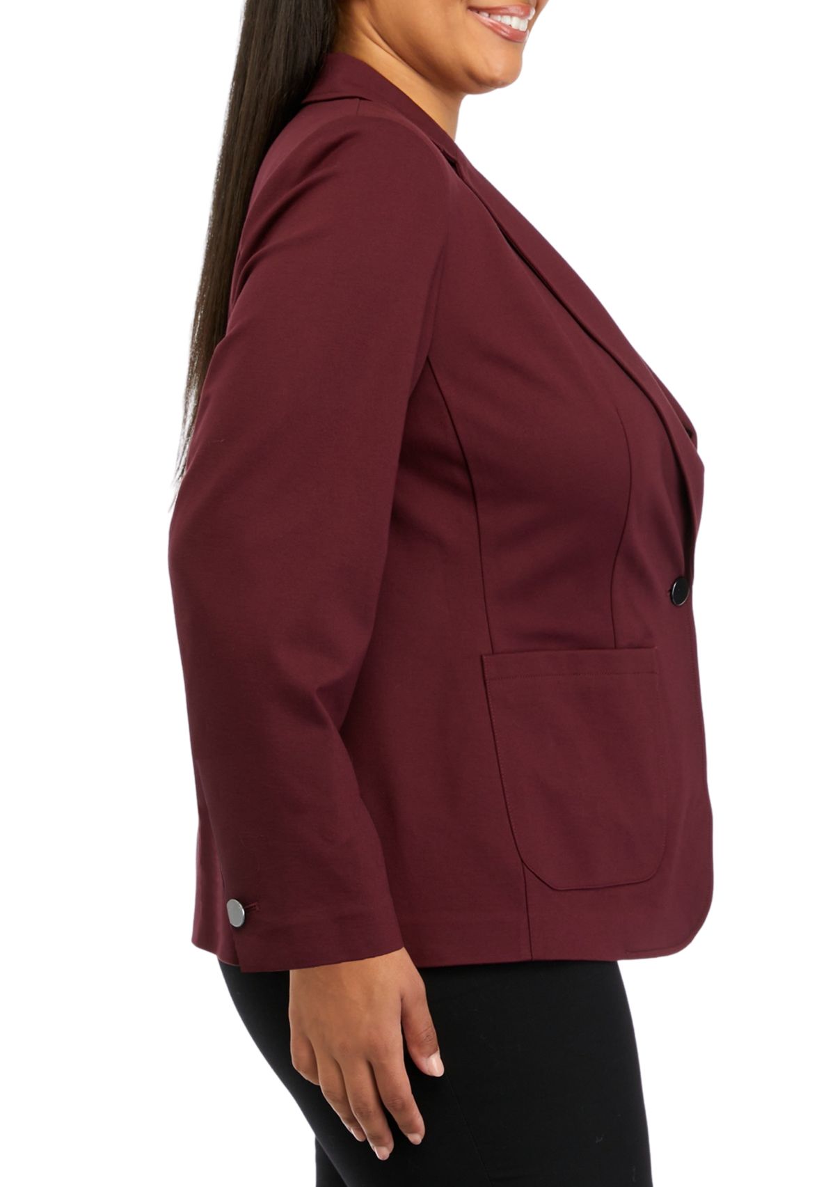 Plus Size Compression One Button Jacket