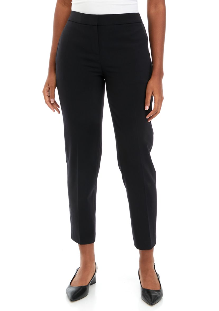 Womens Bi Stretch Tuxedo Stripe Slim Ankle Pants