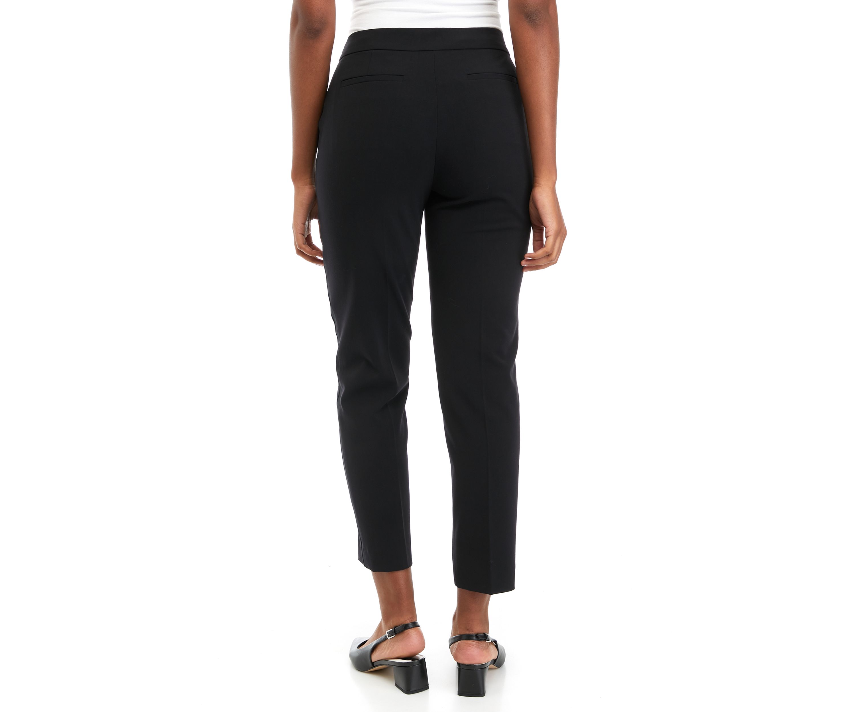 Womens Bi Stretch Tuxedo Stripe Slim Ankle Pants