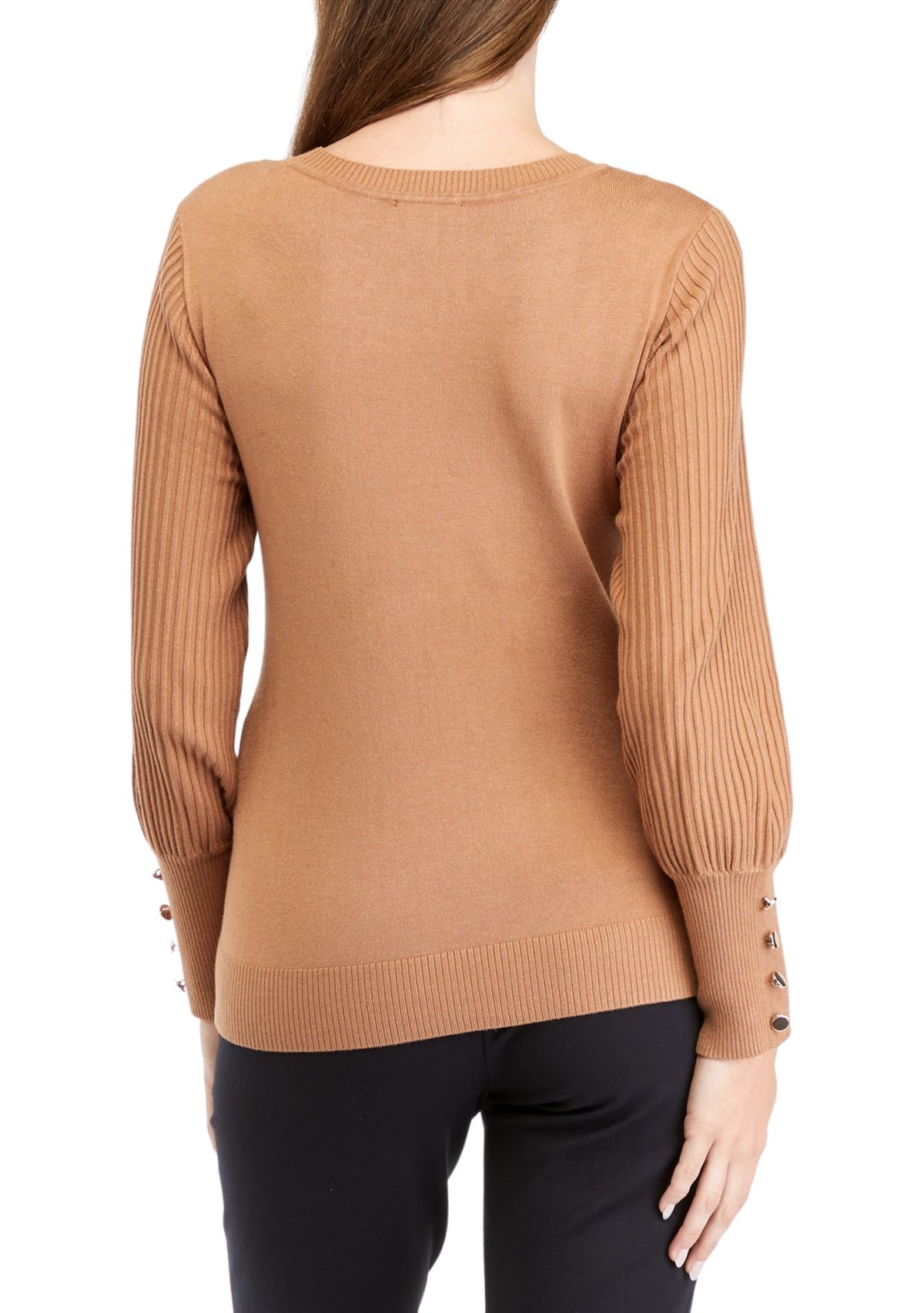 Womens Pleated Sleeve Sweater