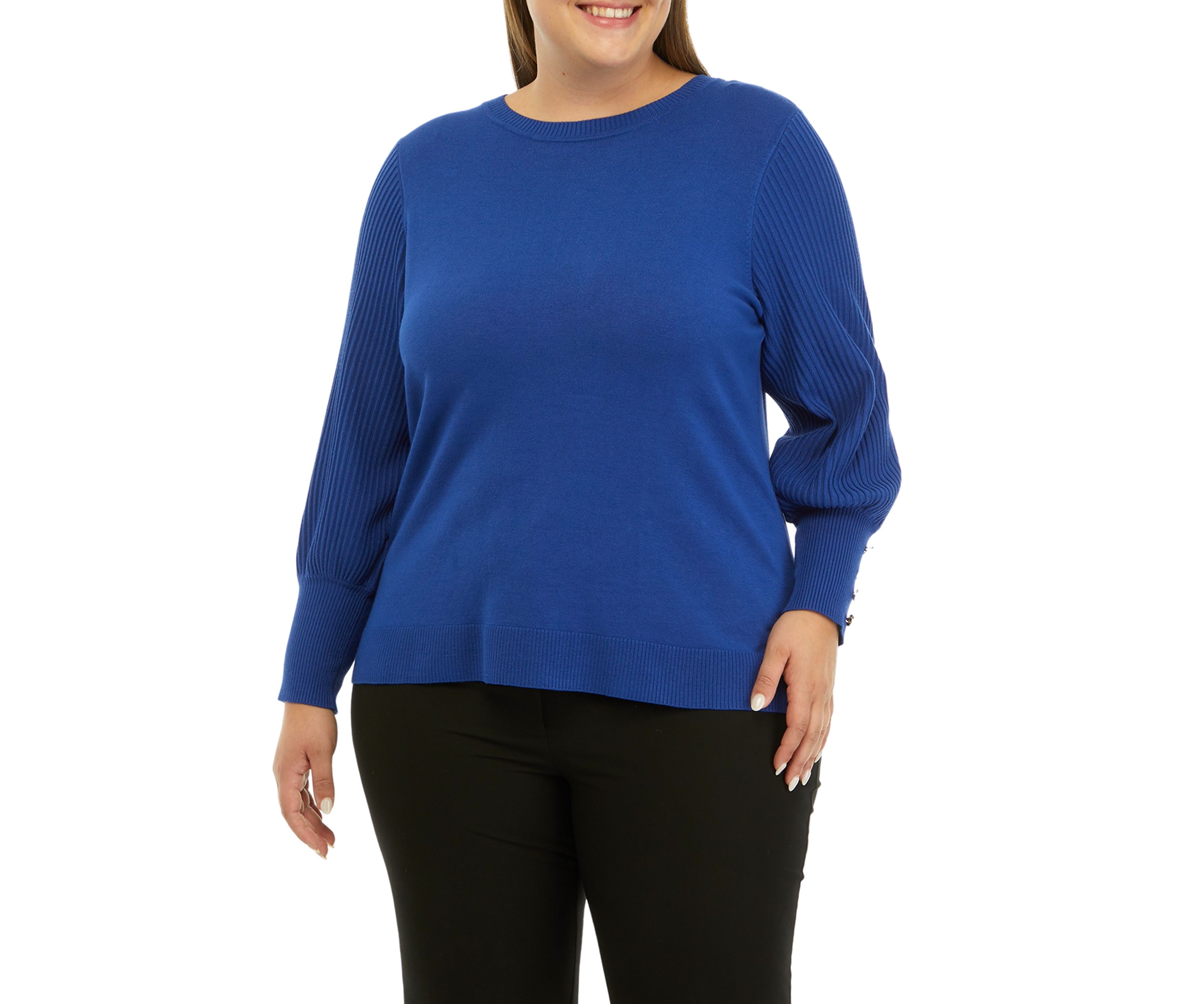 Plus Size Pleat Sleeve Sweater