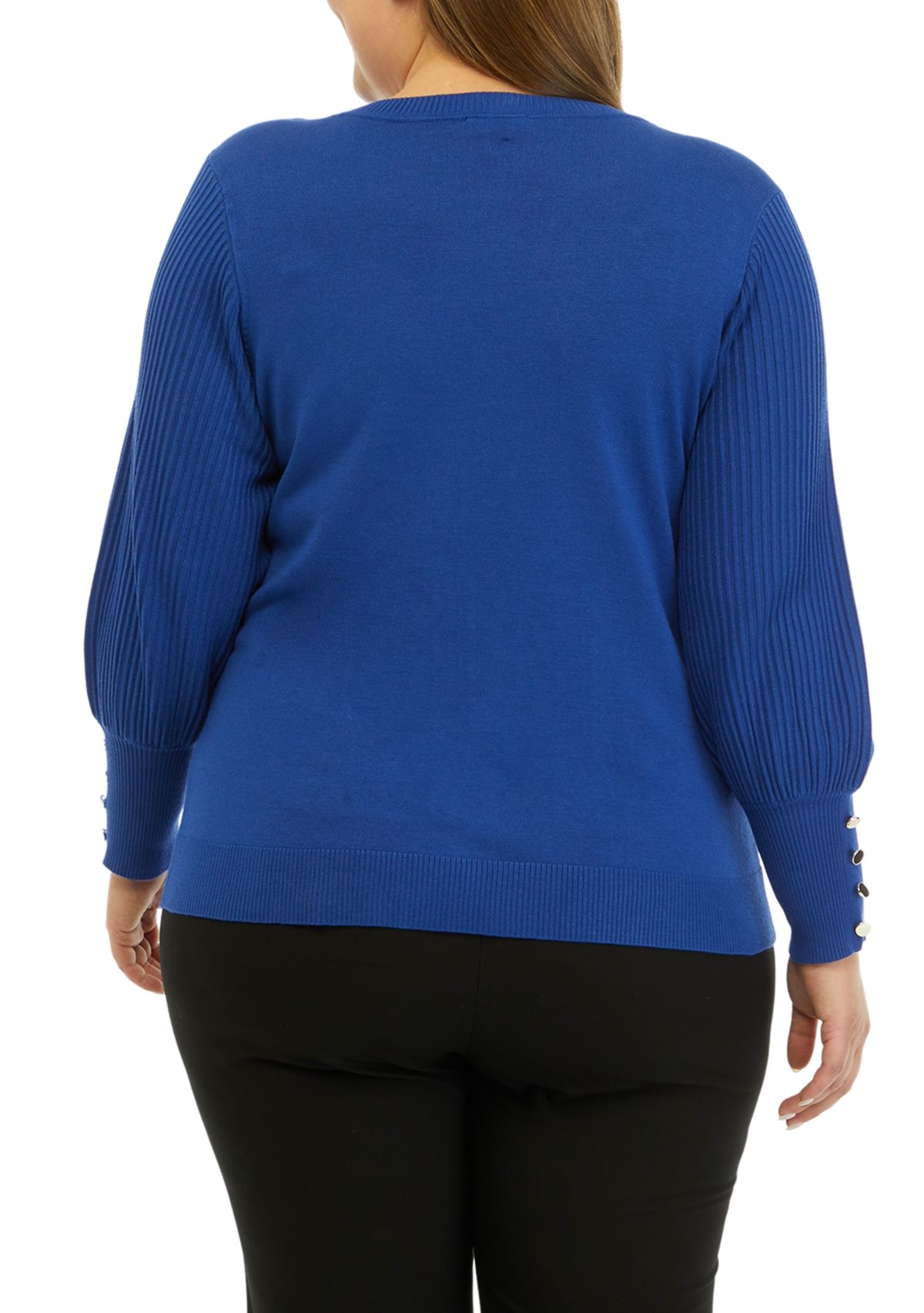 Plus Size Pleat Sleeve Sweater