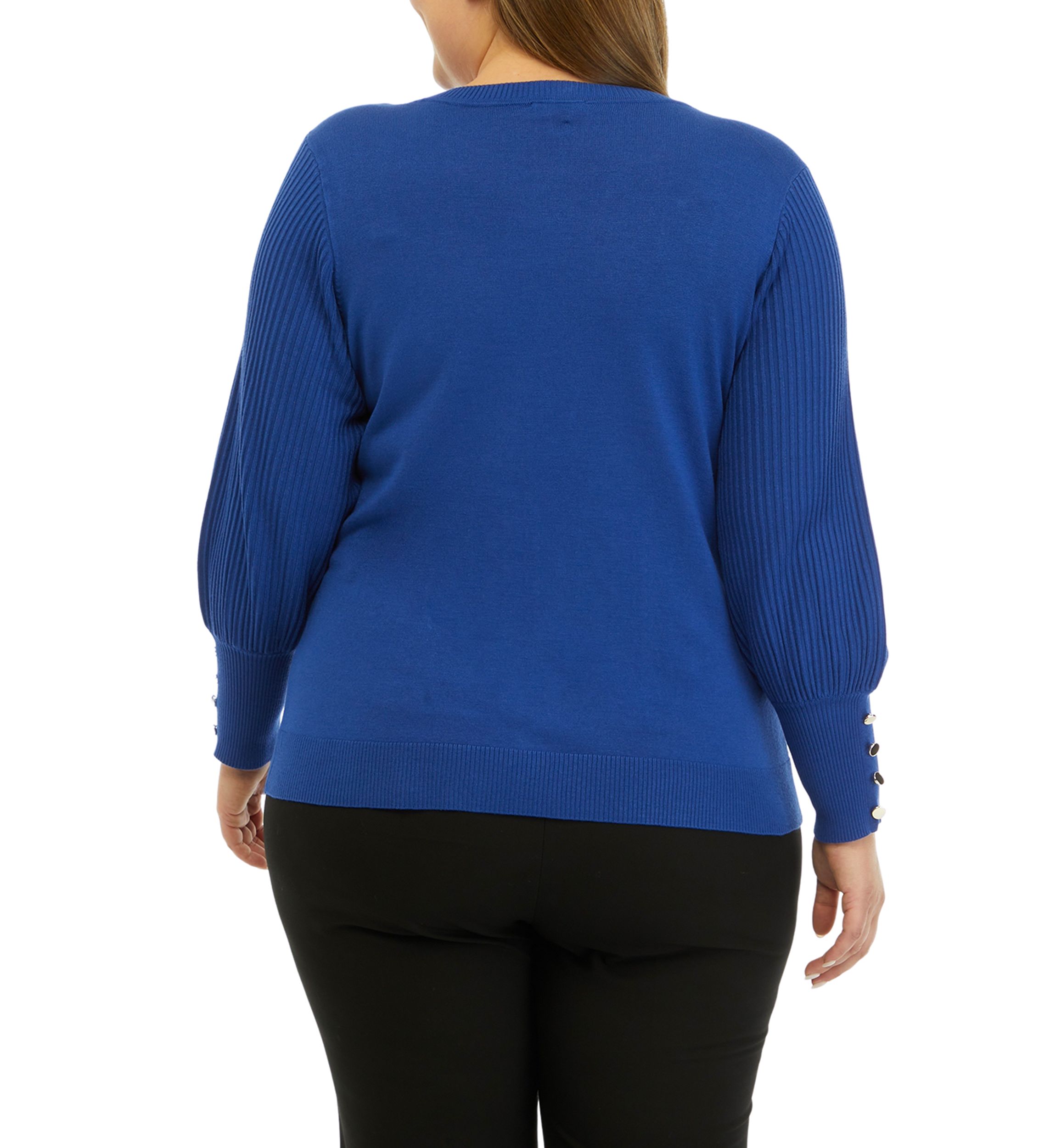 Plus Size Pleat Sleeve Sweater
