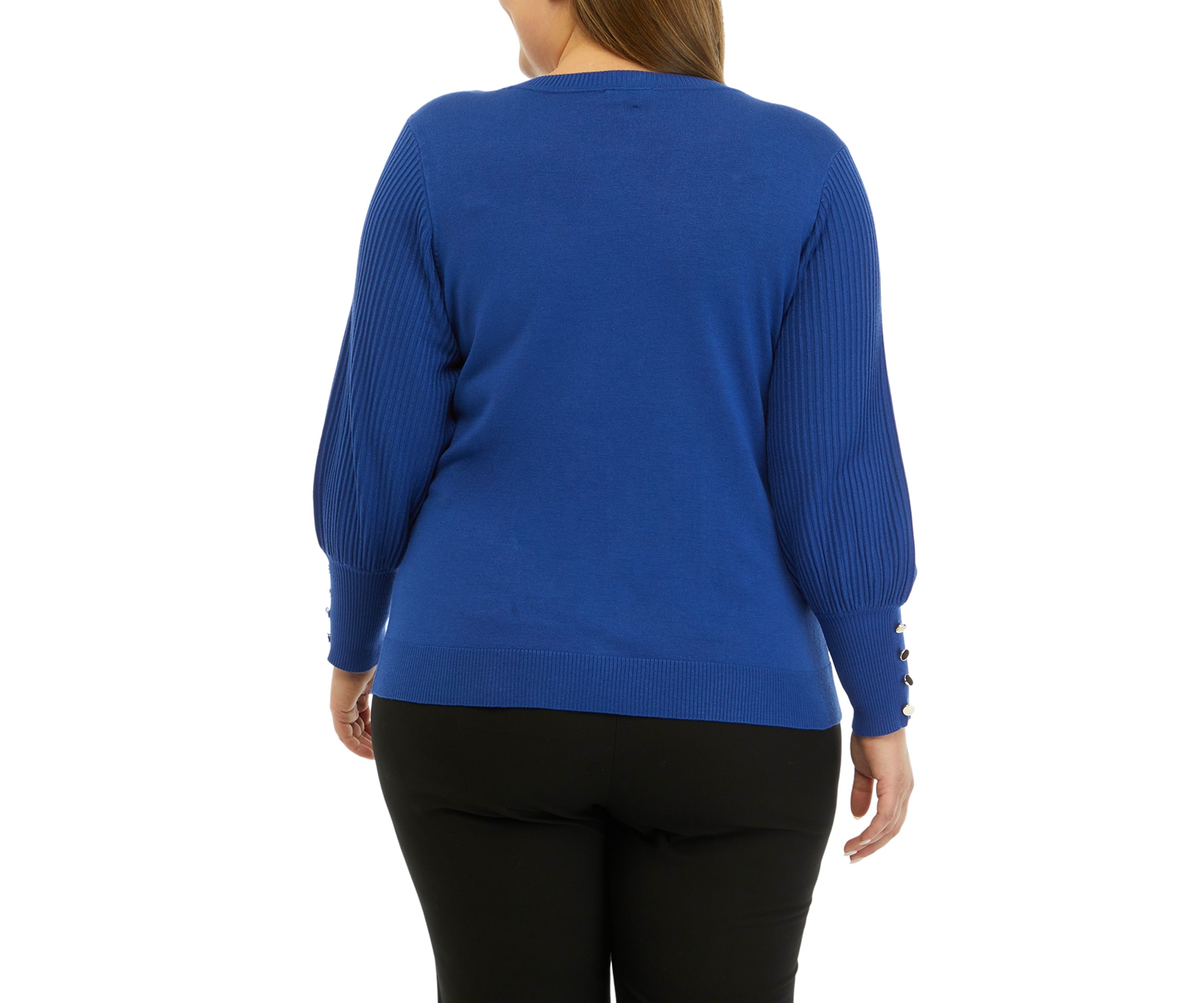 Plus Size Pleat Sleeve Sweater