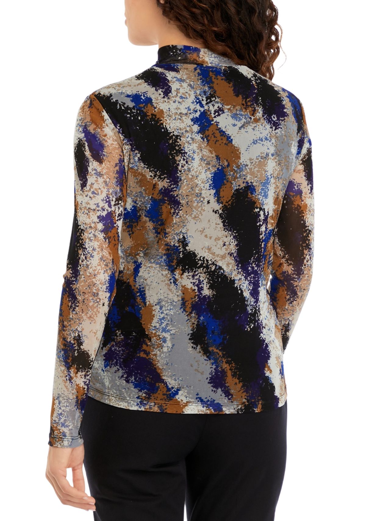 Petite Abstract Turtleneck Top 