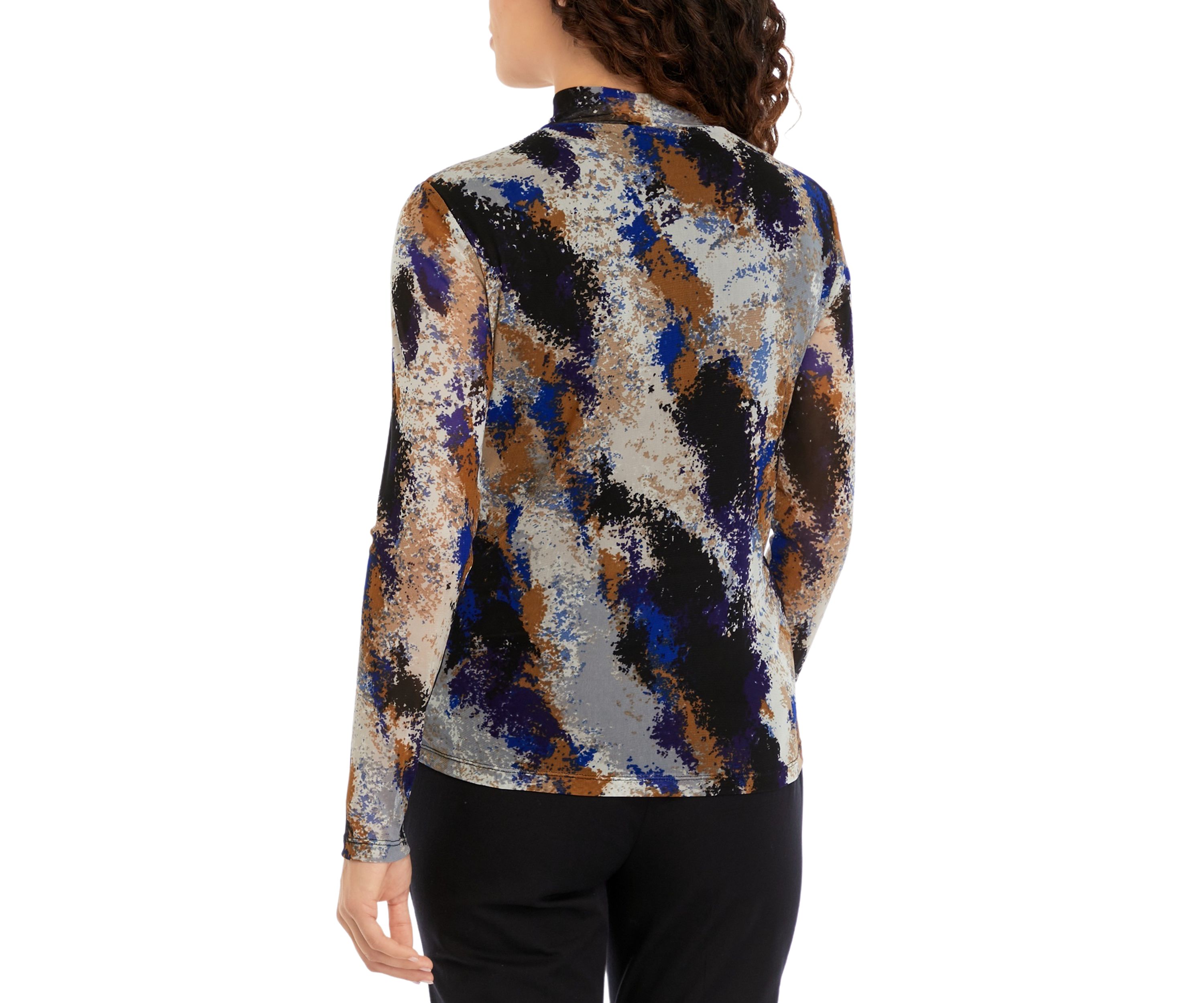 Petite Abstract Turtleneck Top 