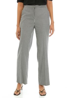 NEEDLES Tucked Side Tab Trouser - Poly Houndstooth / Beige