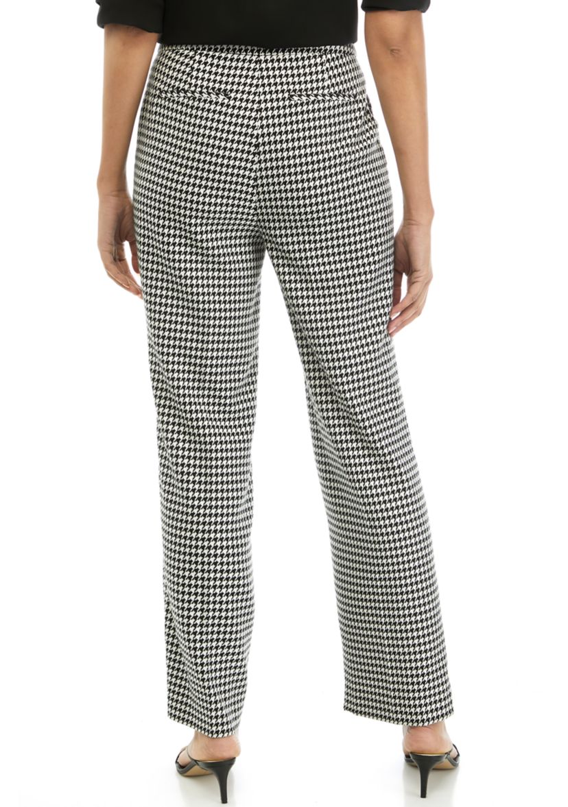 Womens Houndstooth Wide Leg Pants 
