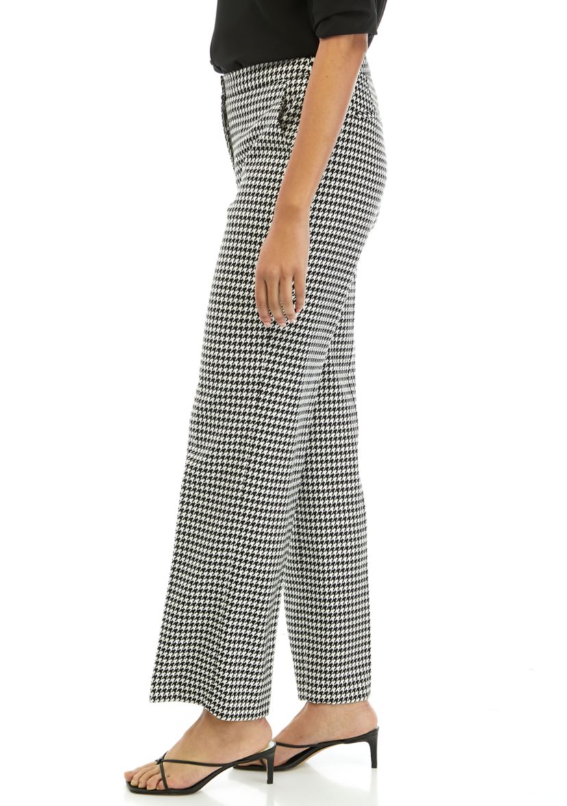 Womens Houndstooth Wide Leg Pants 