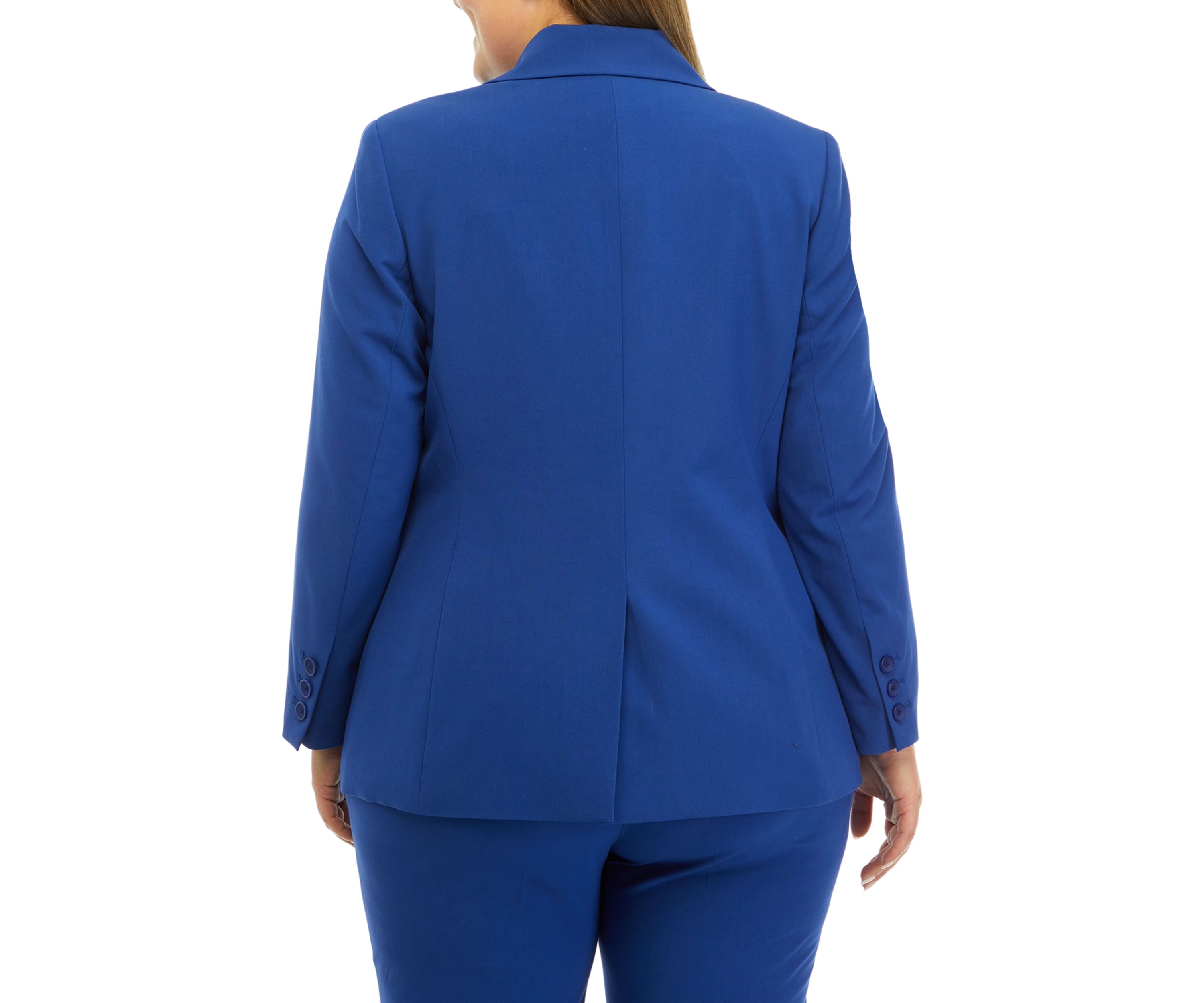 Plus Size Bi Stretch One Button Notch Collar Jacket