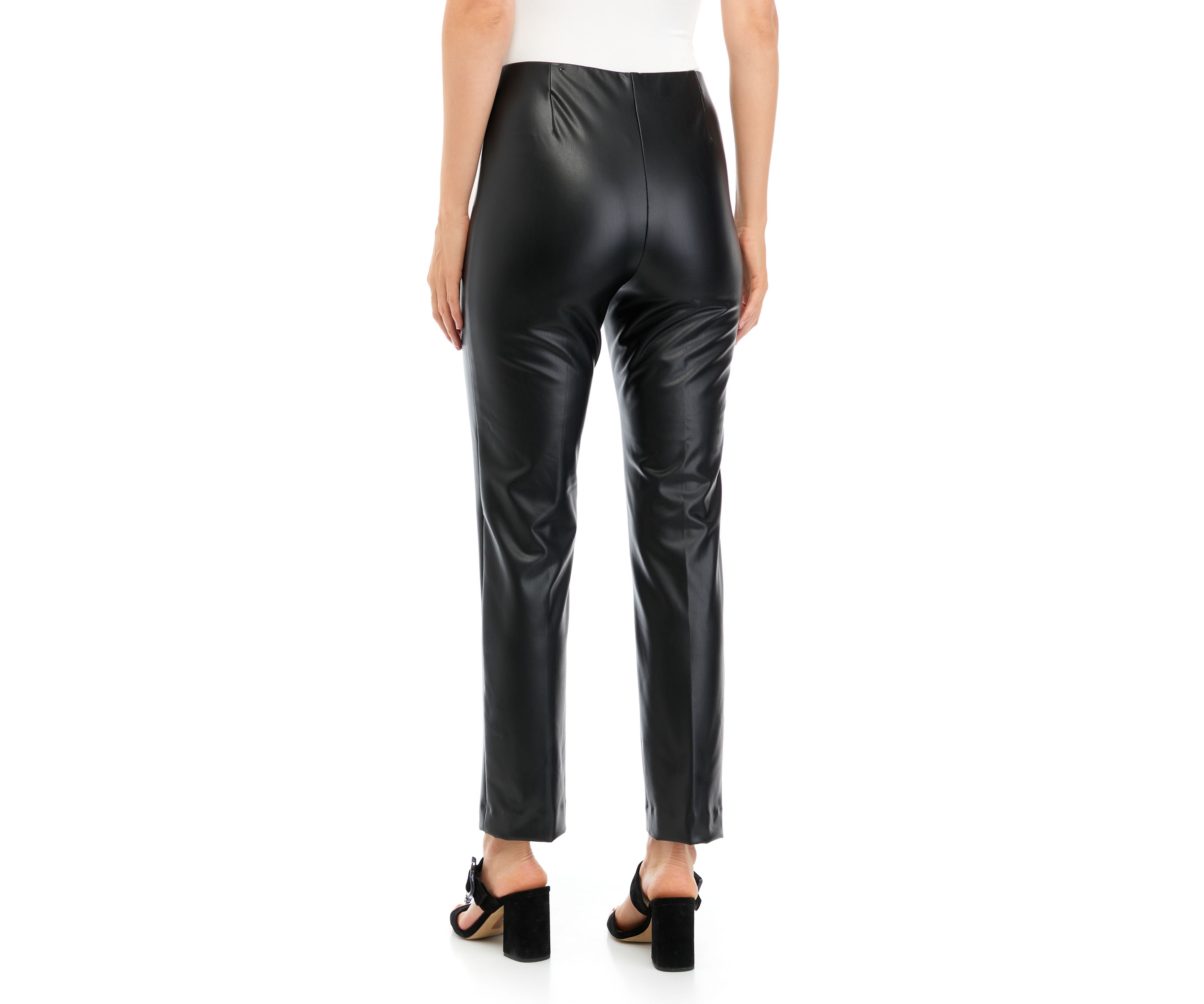 Womens Pull On Slim Vegan Leather Pants