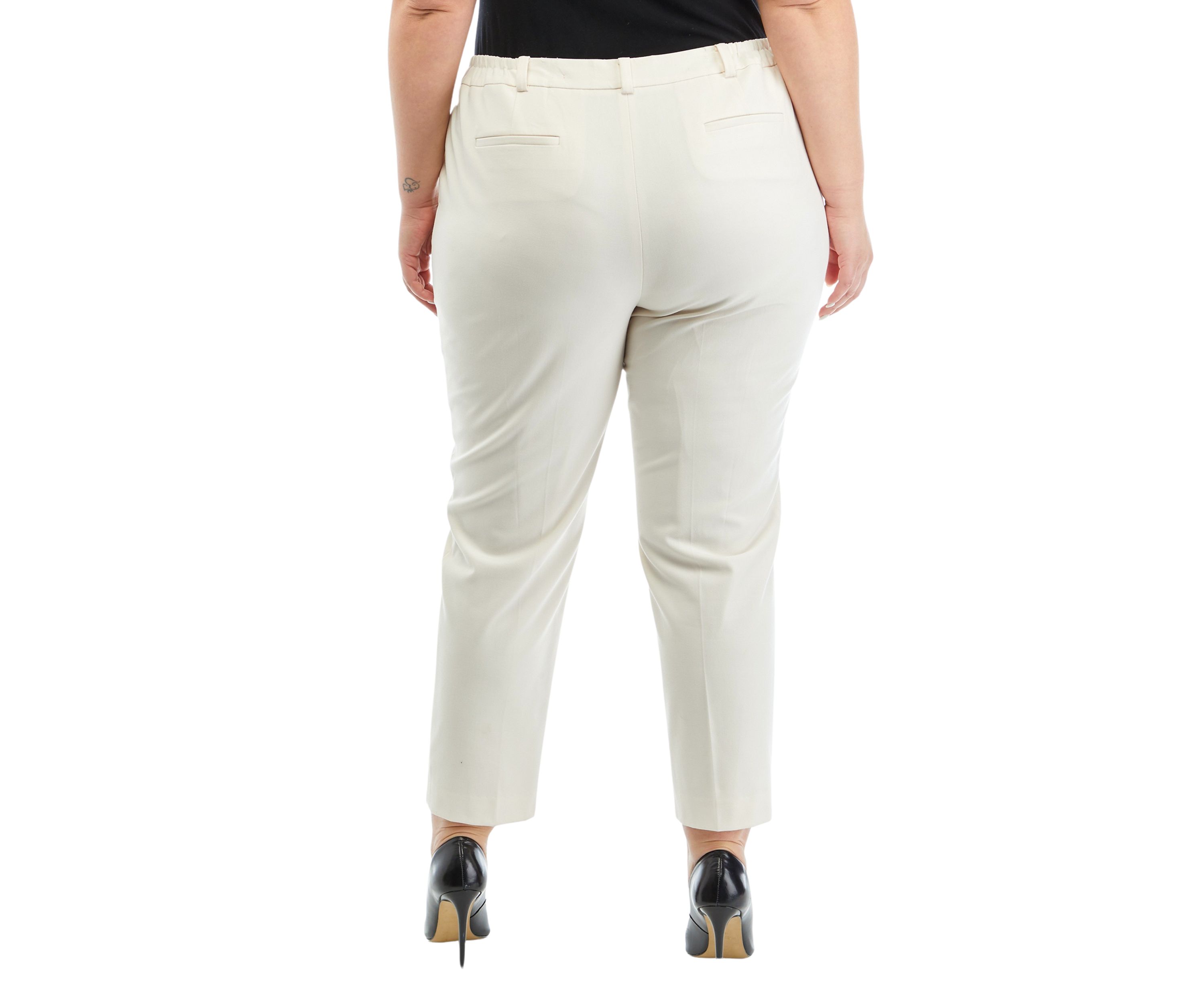 Plus Size Bi Stretch Straight Leg Ankle Pants