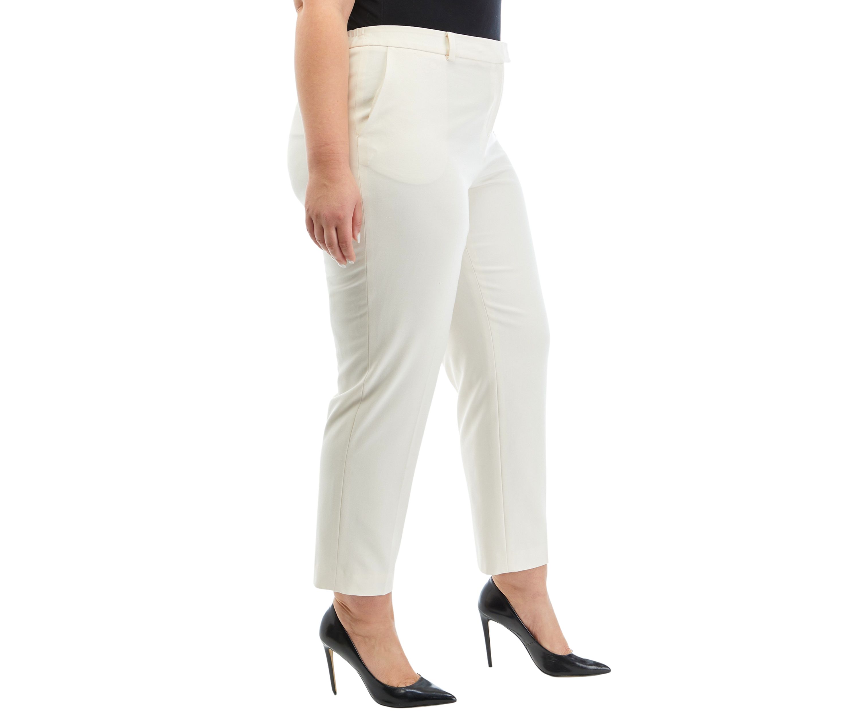 Plus Size Bi Stretch Straight Leg Ankle Pants