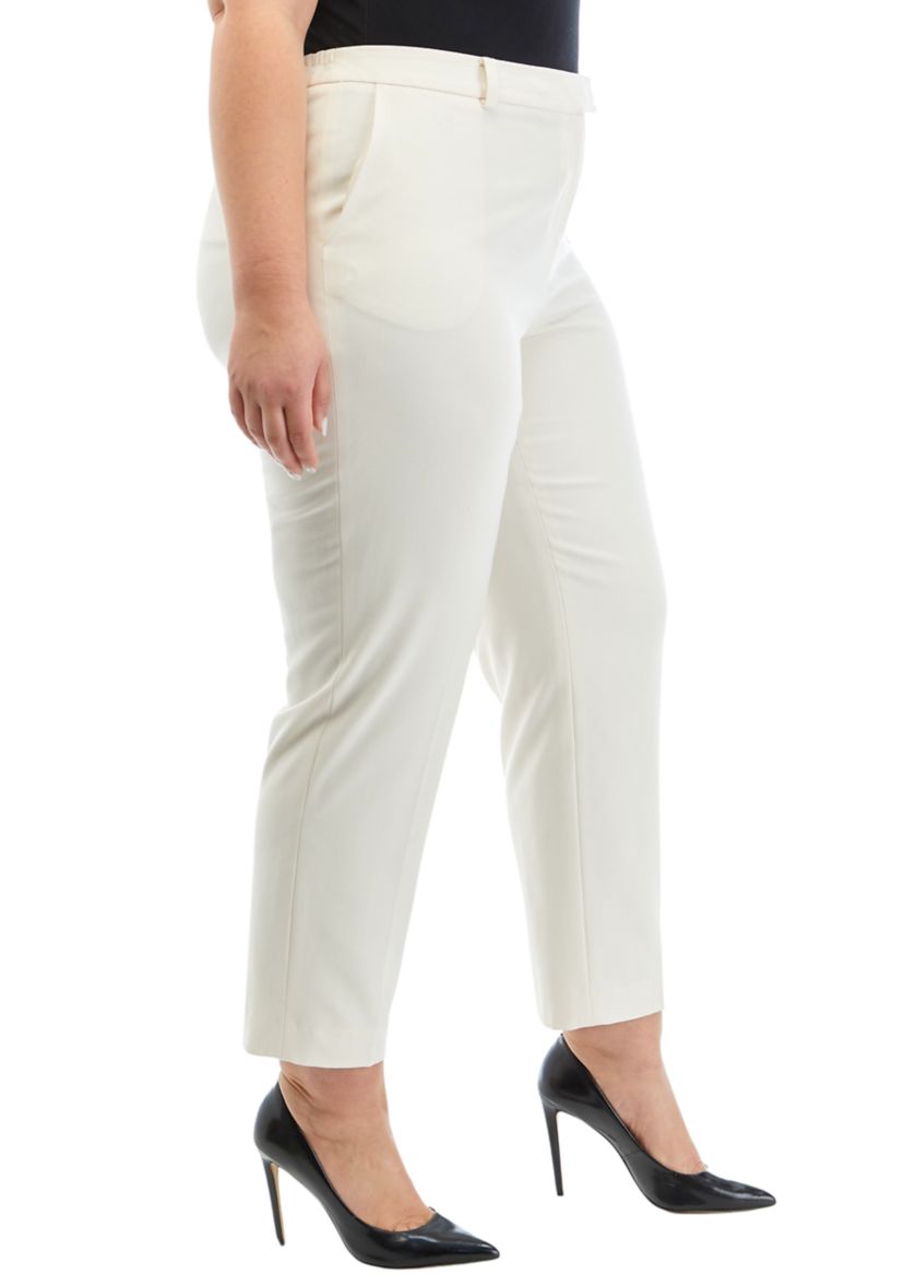 Plus Size Bi Stretch Straight Leg Ankle Pants