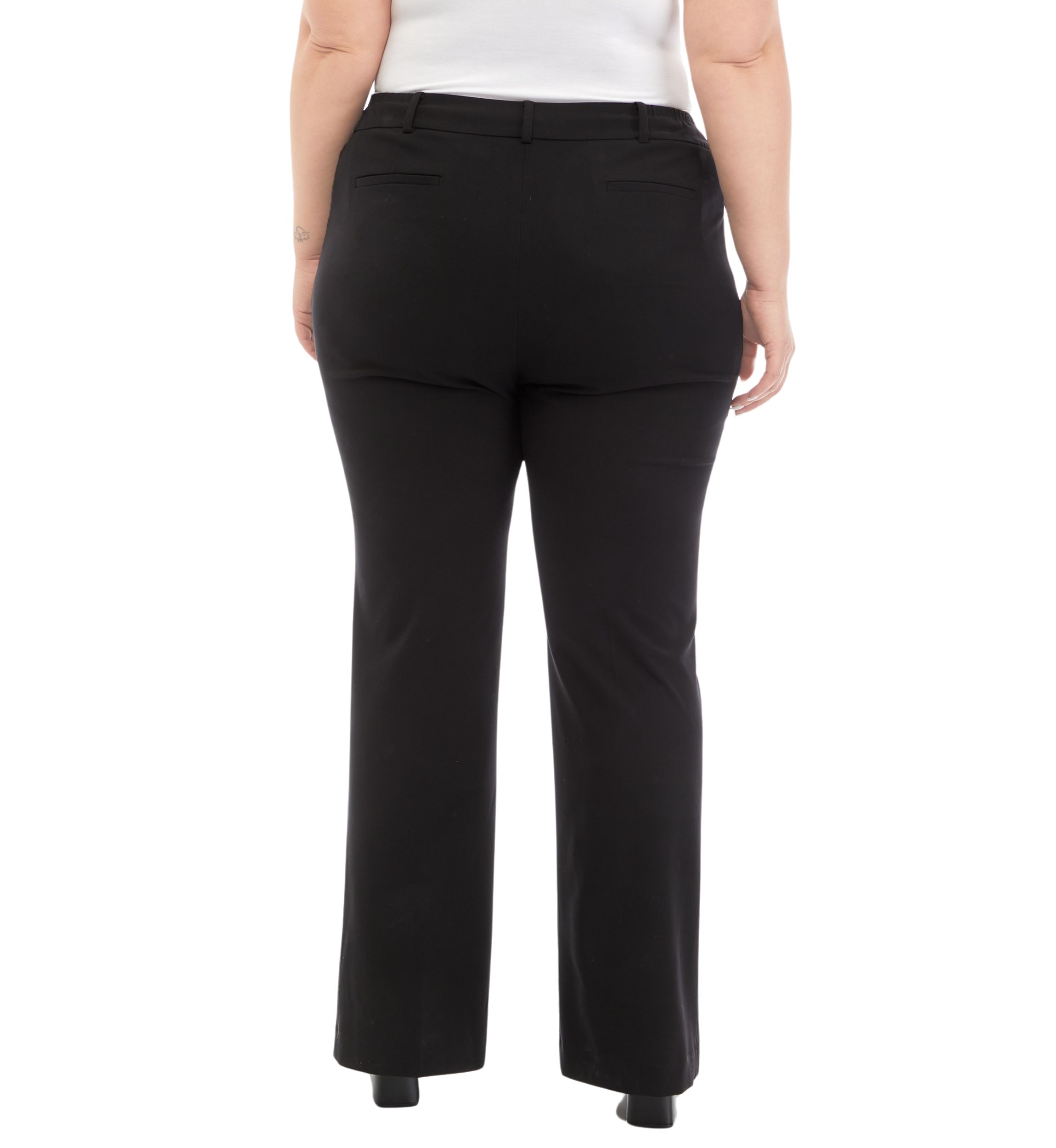 Plus Size Fly Front Seam Pants with Slit