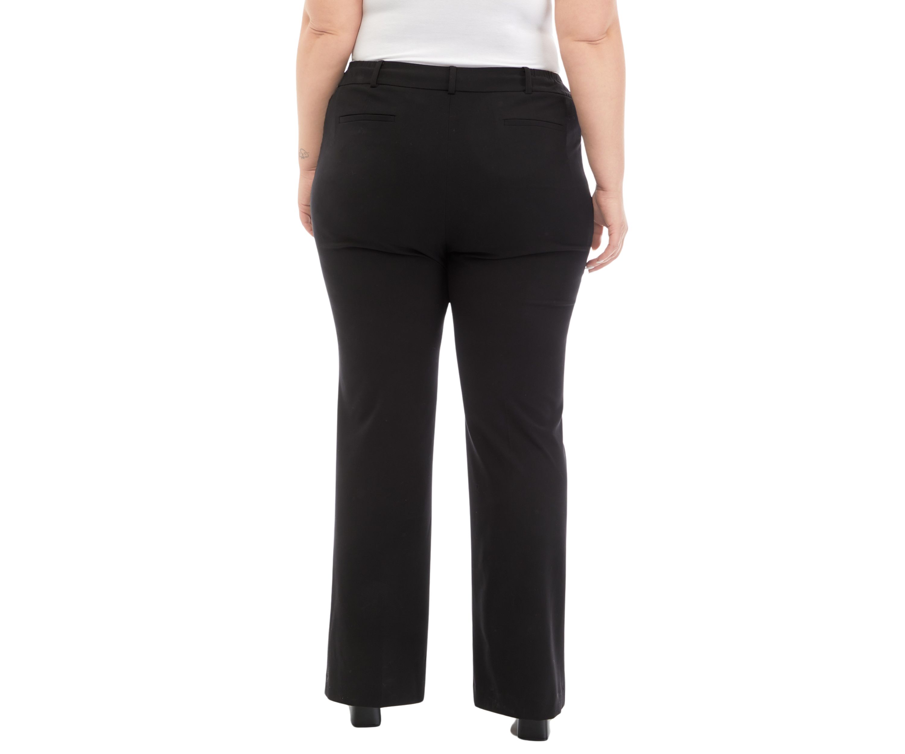 Plus Size Fly Front Seam Pants with Slit