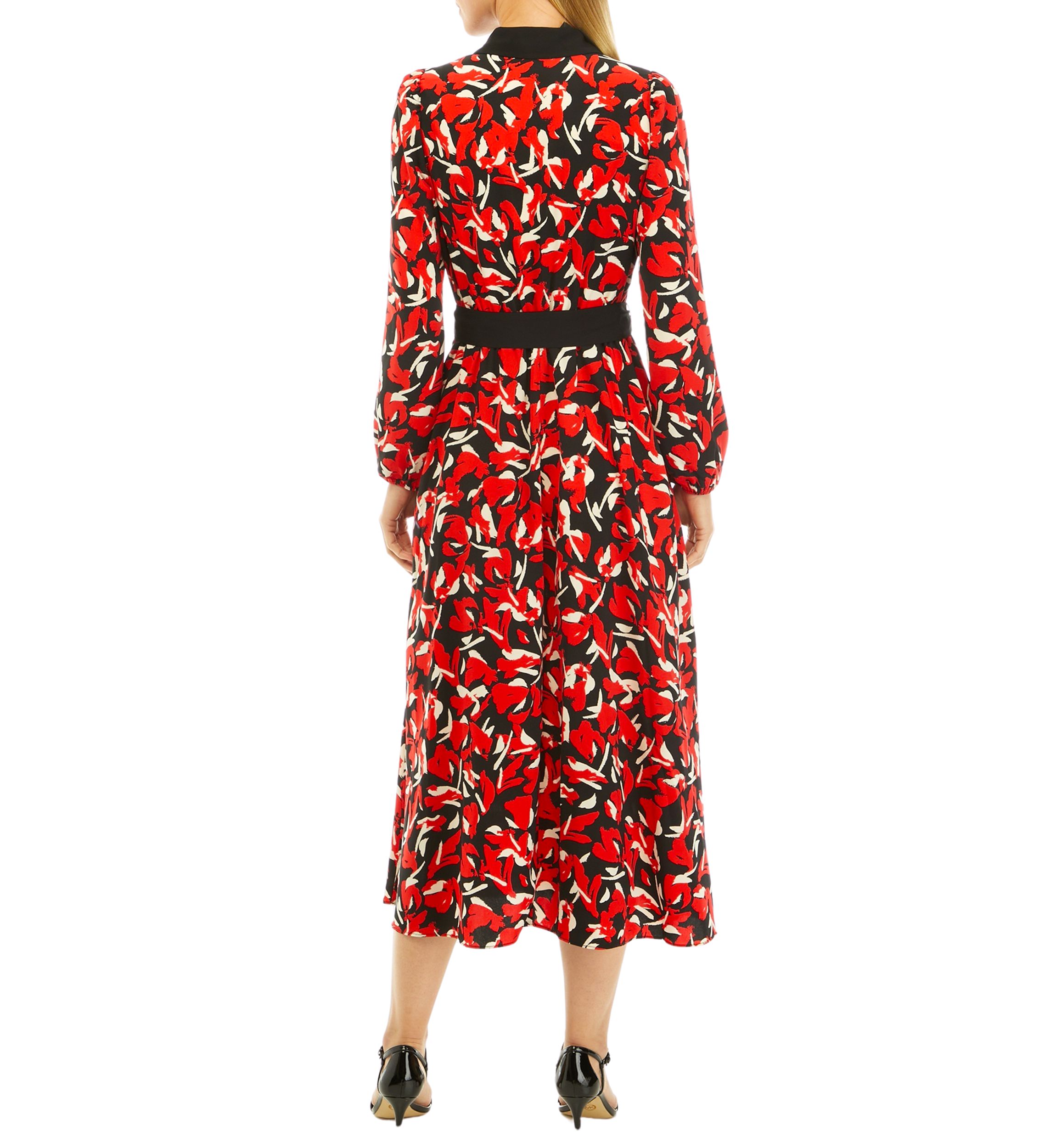 Petite Floral Print Midi Shirtdress