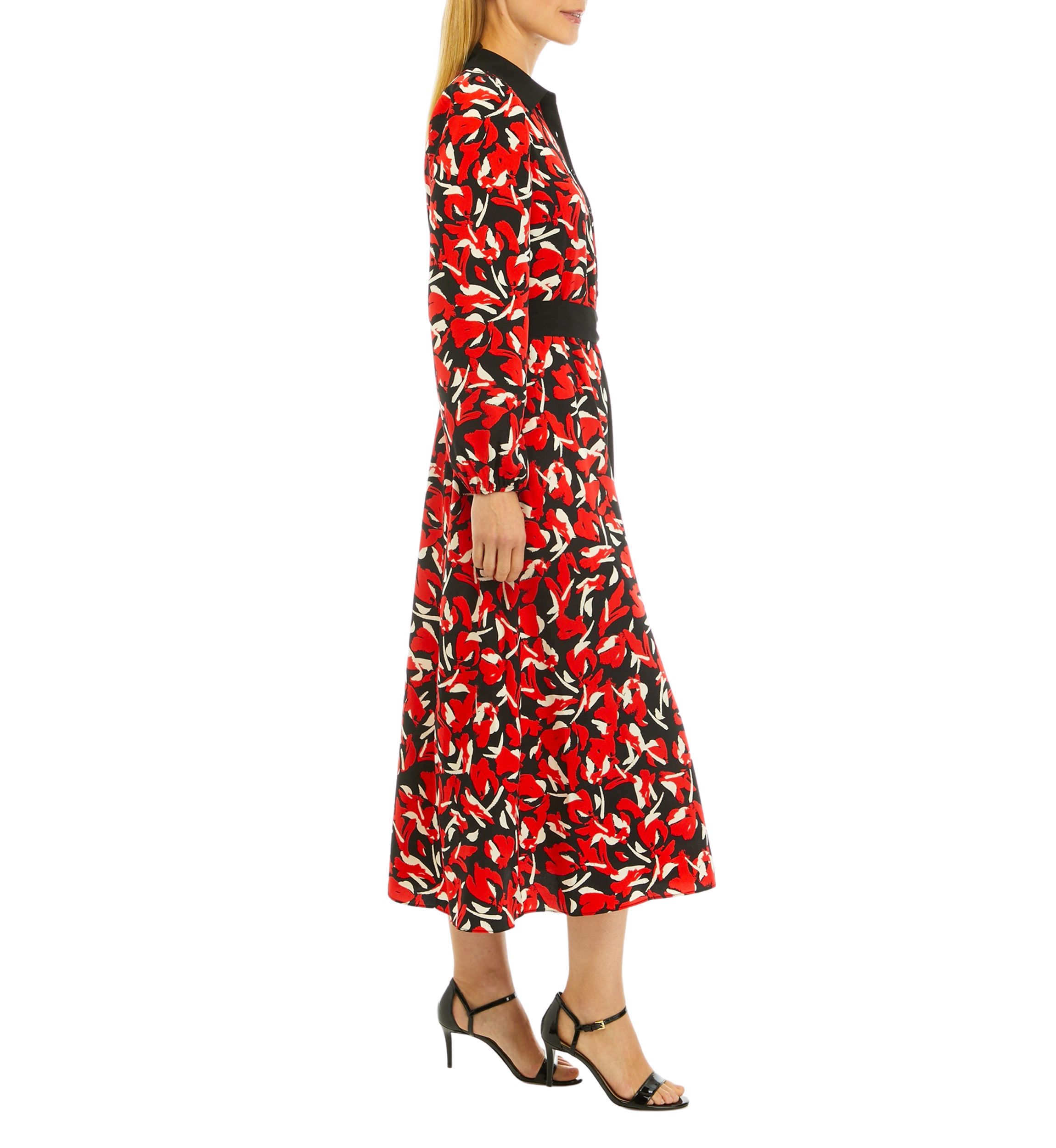 Petite Floral Print Midi Shirtdress