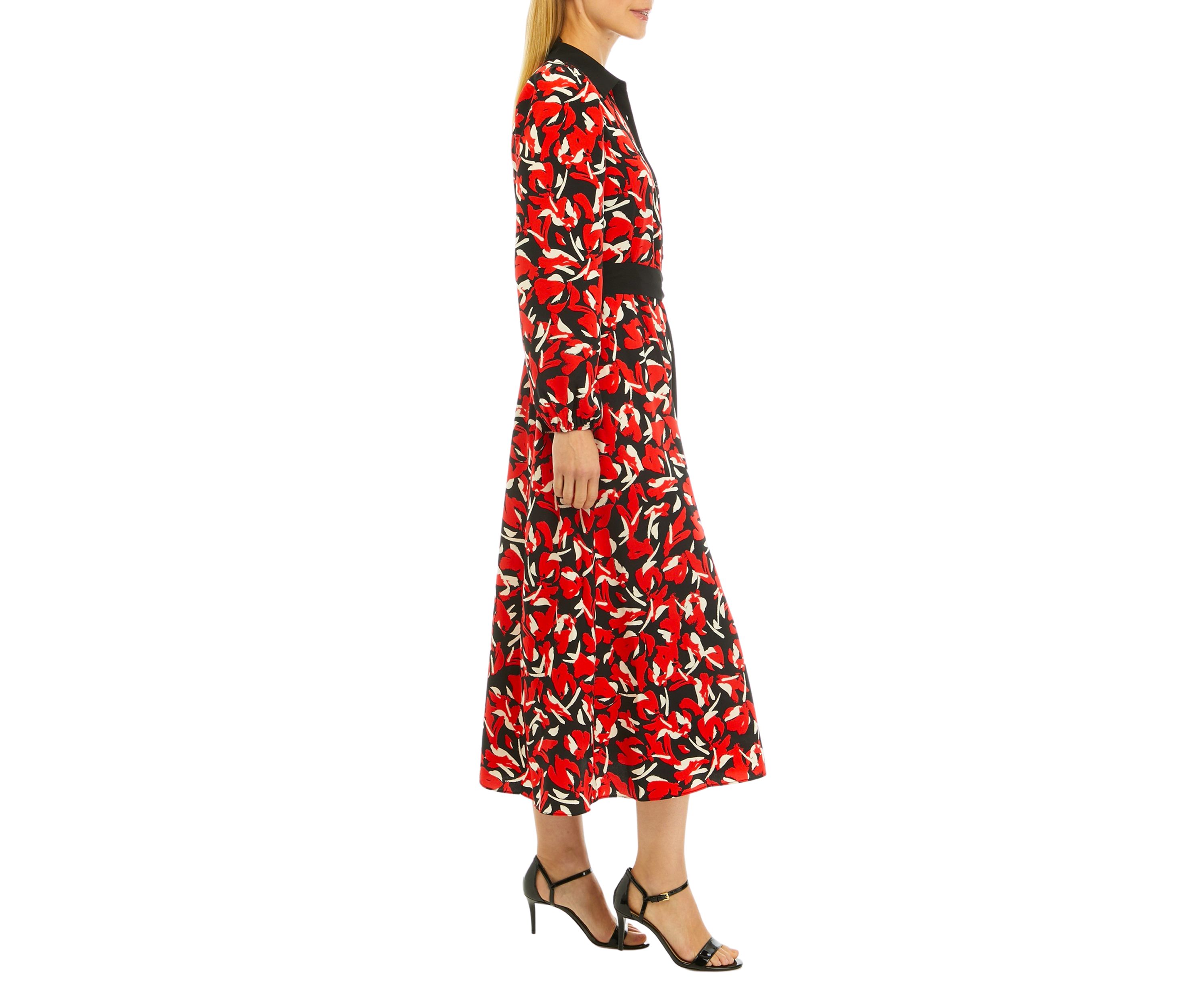 Petite Floral Print Midi Shirtdress