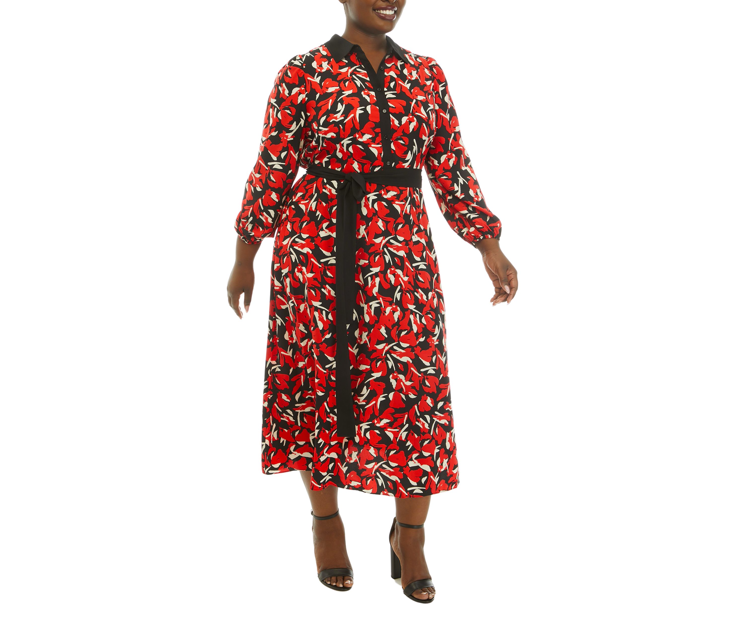 Plus Size Midi Shirt Dress