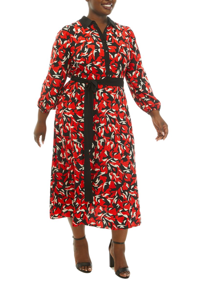 Plus Size Midi Shirt Dress