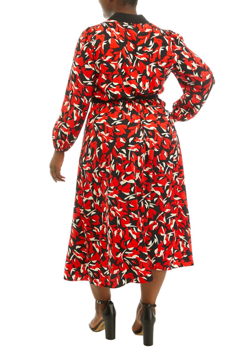 Plus Size Midi Shirt Dress
