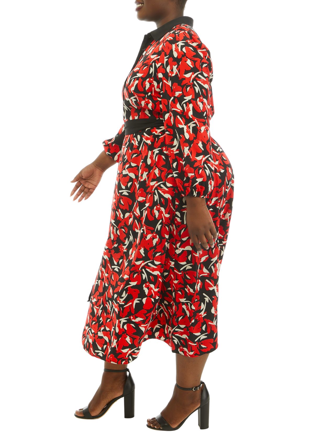Plus Size Midi Shirt Dress