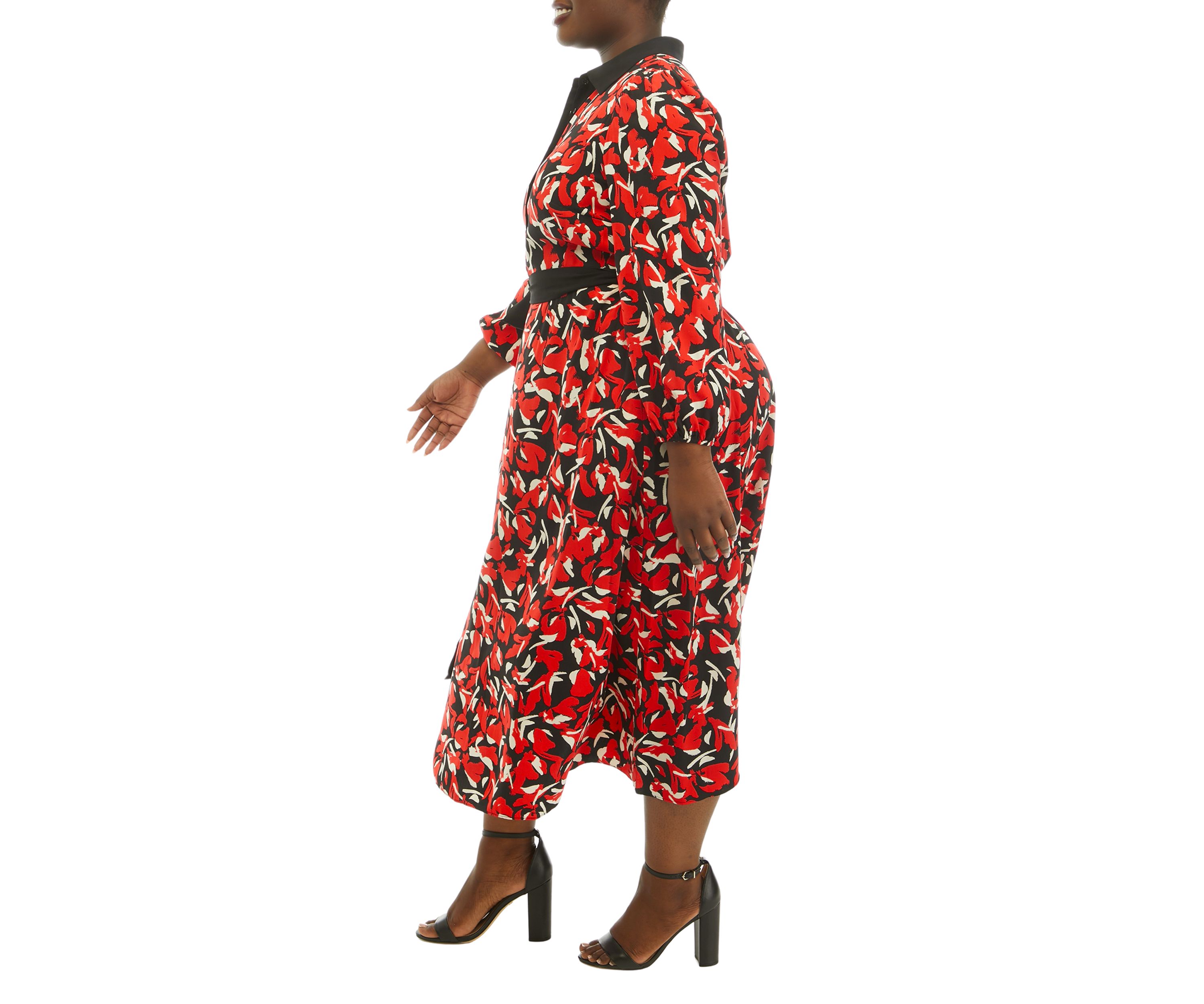 Plus Size Midi Shirt Dress