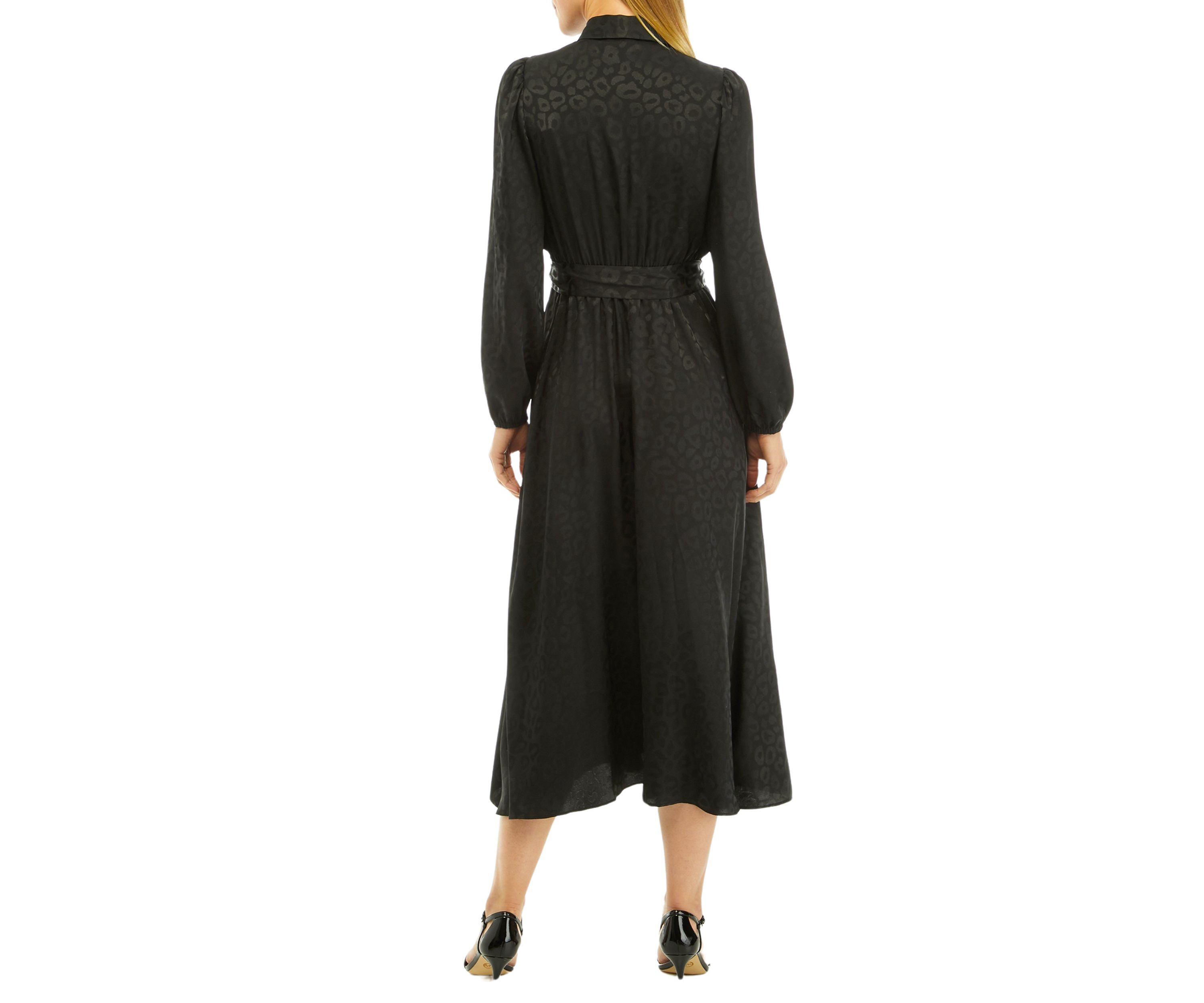 Petite Animal Printed Jacquard Midi Shirtdress