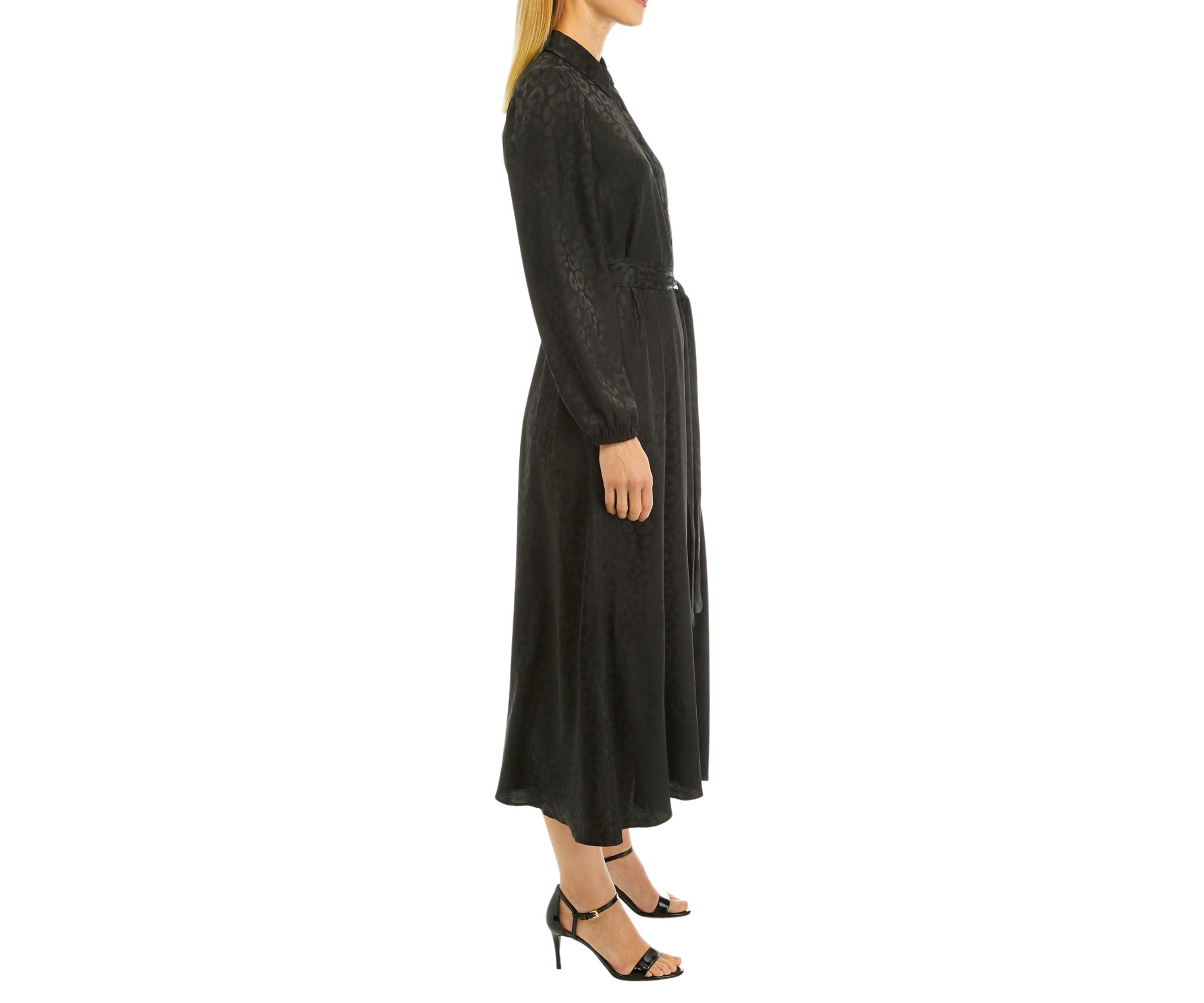Petite Animal Printed Jacquard Midi Shirtdress