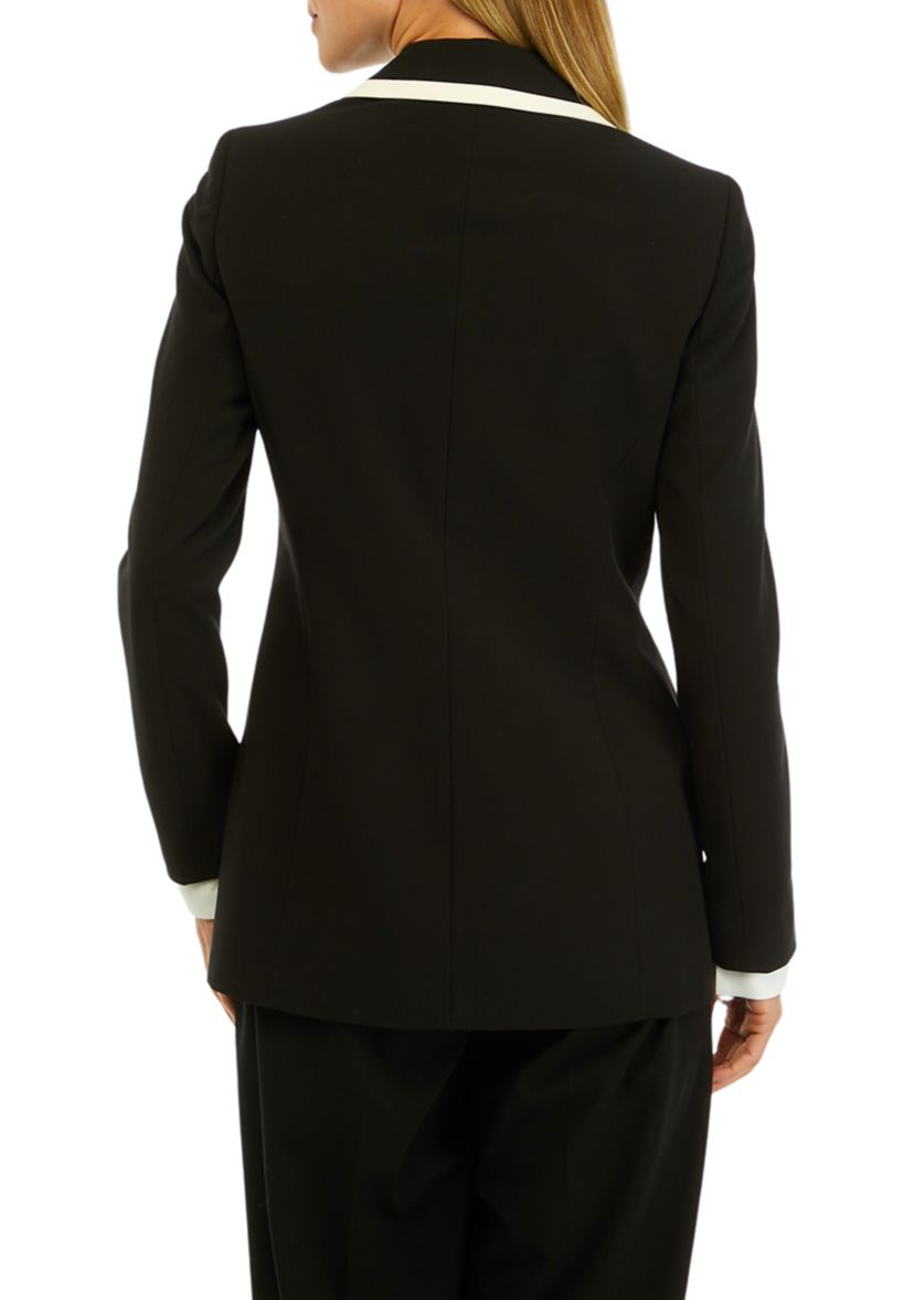 Womens Bi Stretch Framed Faux Double Breasted Jacket