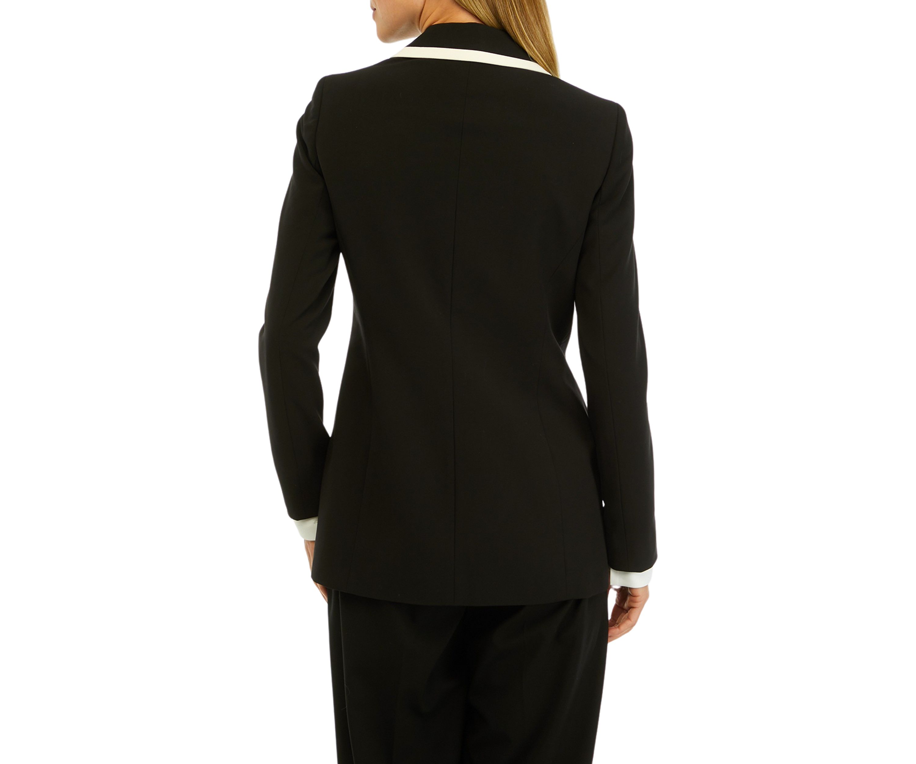 Petite Bistretch Framed Faux Double Breasted Jacket