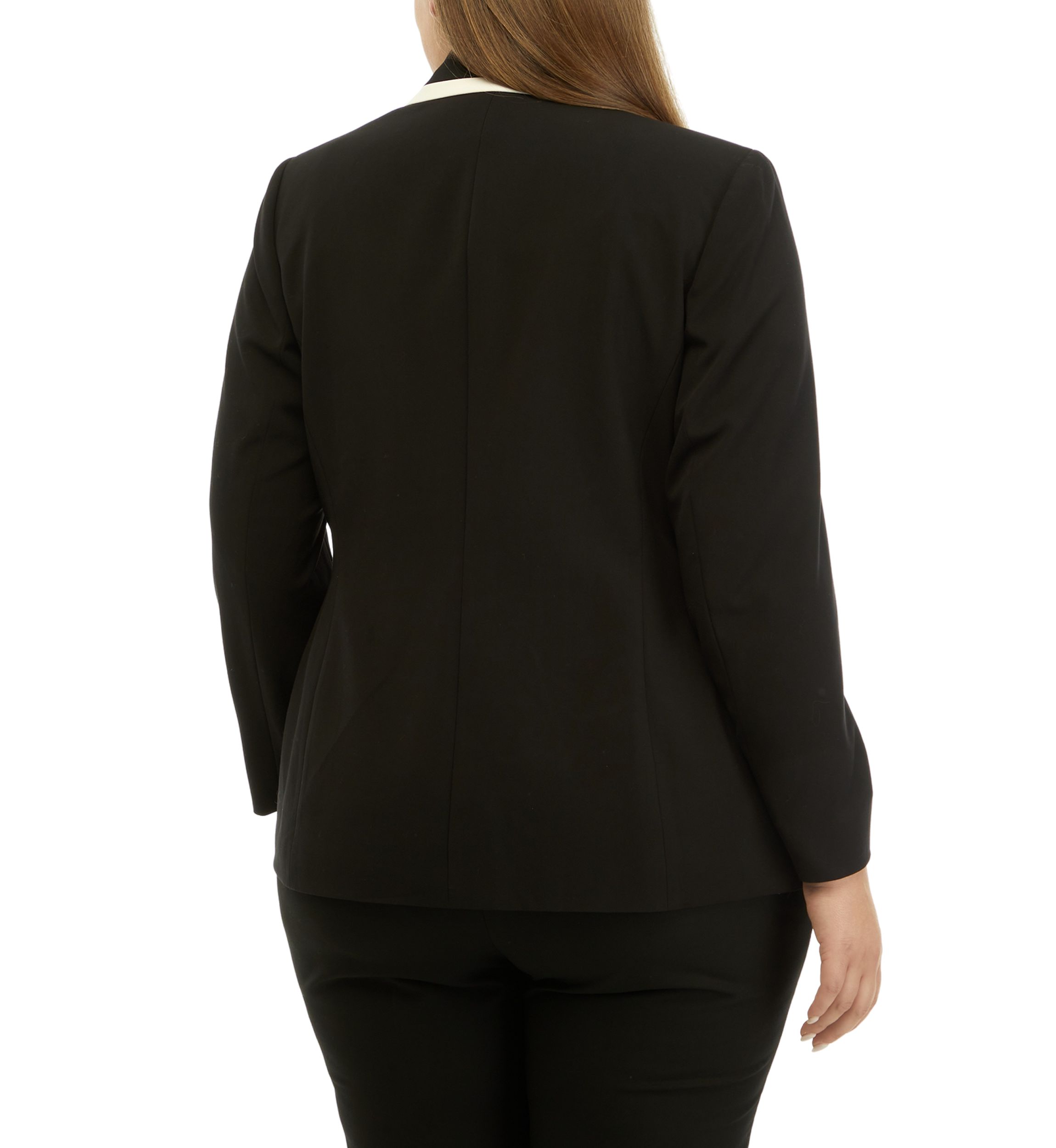 Plus Size Framed Faux Double Breasted Jacket 