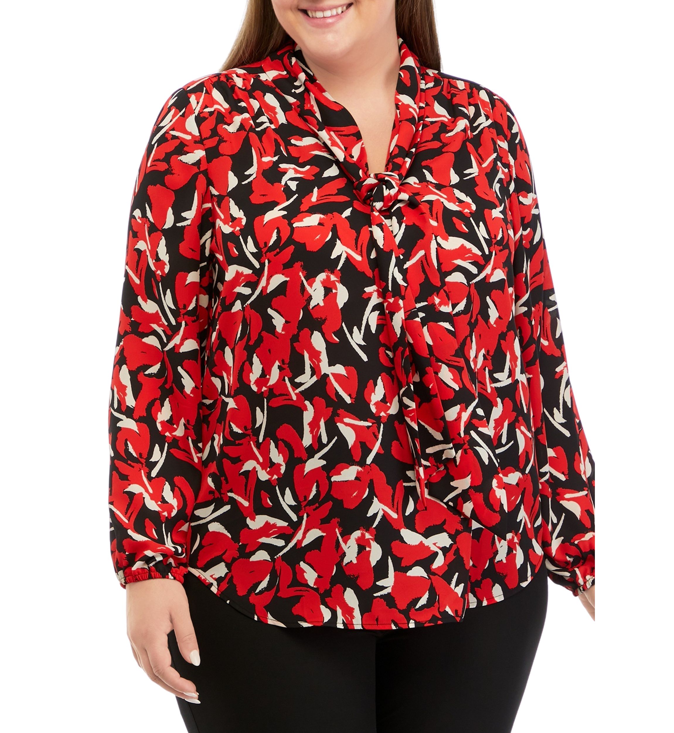 Plus Size Floral Print Blouse