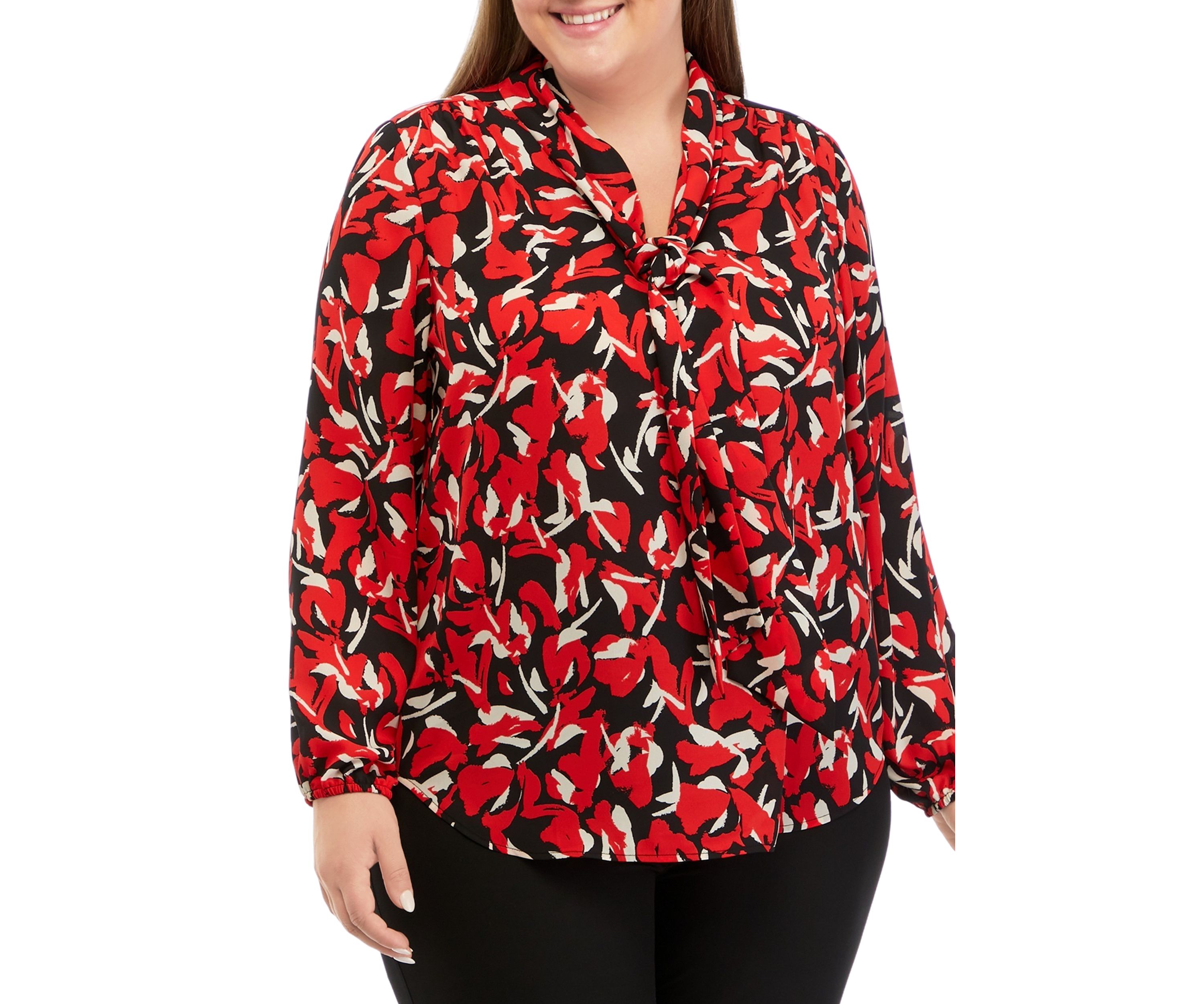 Plus Size Floral Print Blouse