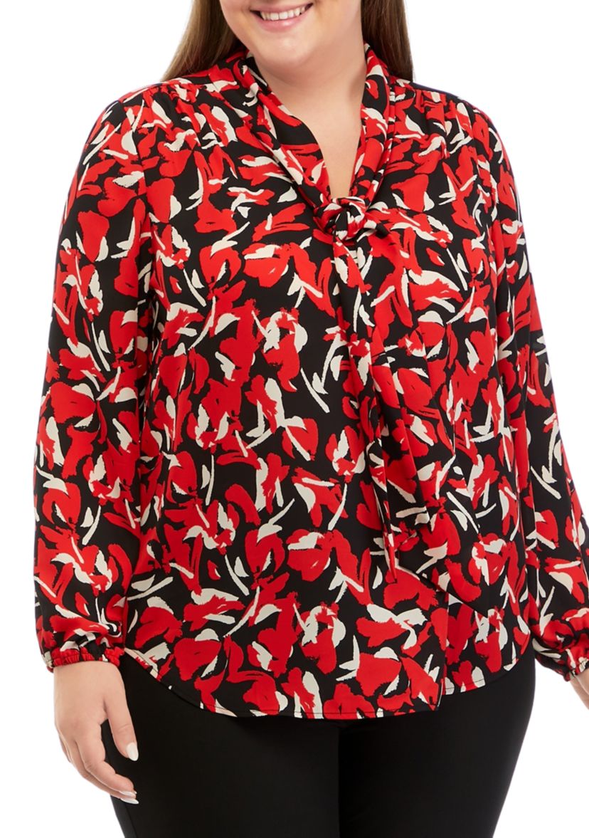 Plus Size Floral Print Blouse