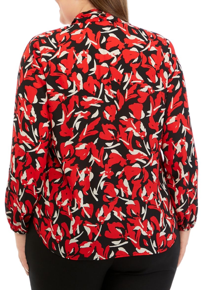 Plus Size Floral Print Blouse
