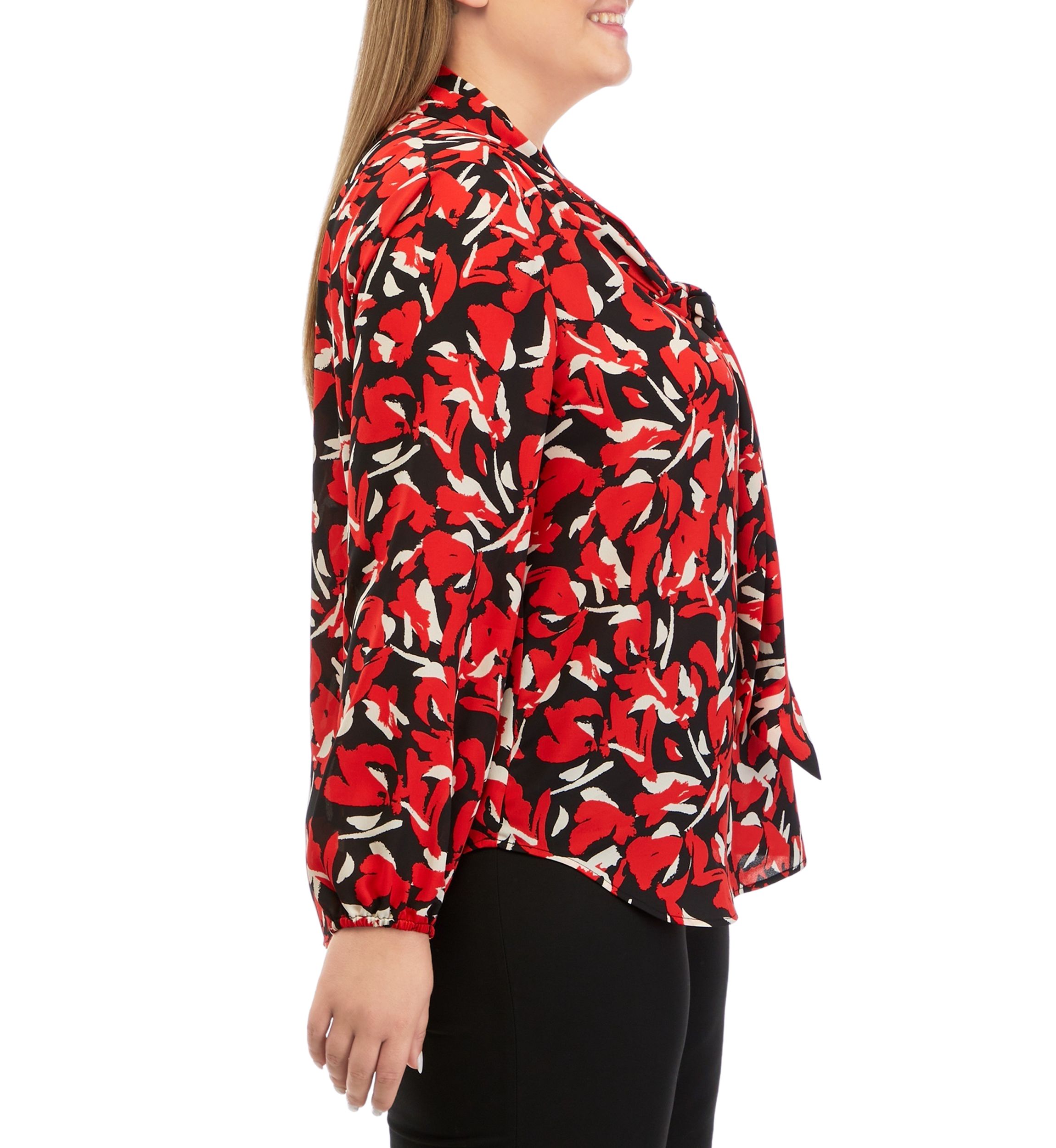 Plus Size Floral Print Blouse