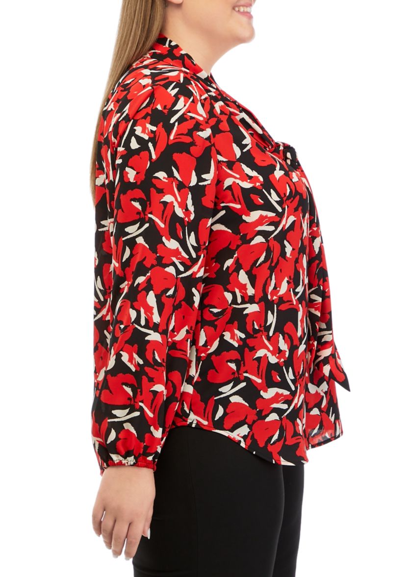 Plus Size Floral Print Blouse