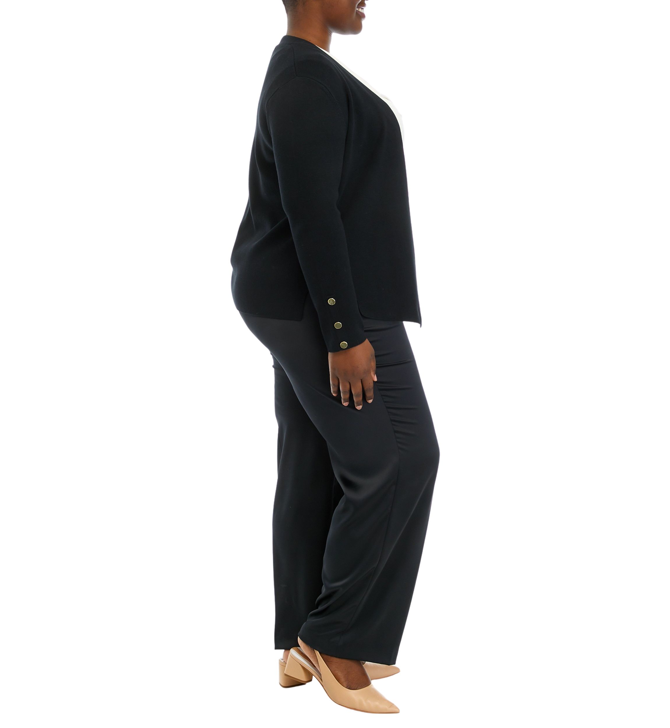 Plus Size  Open Cardigan 