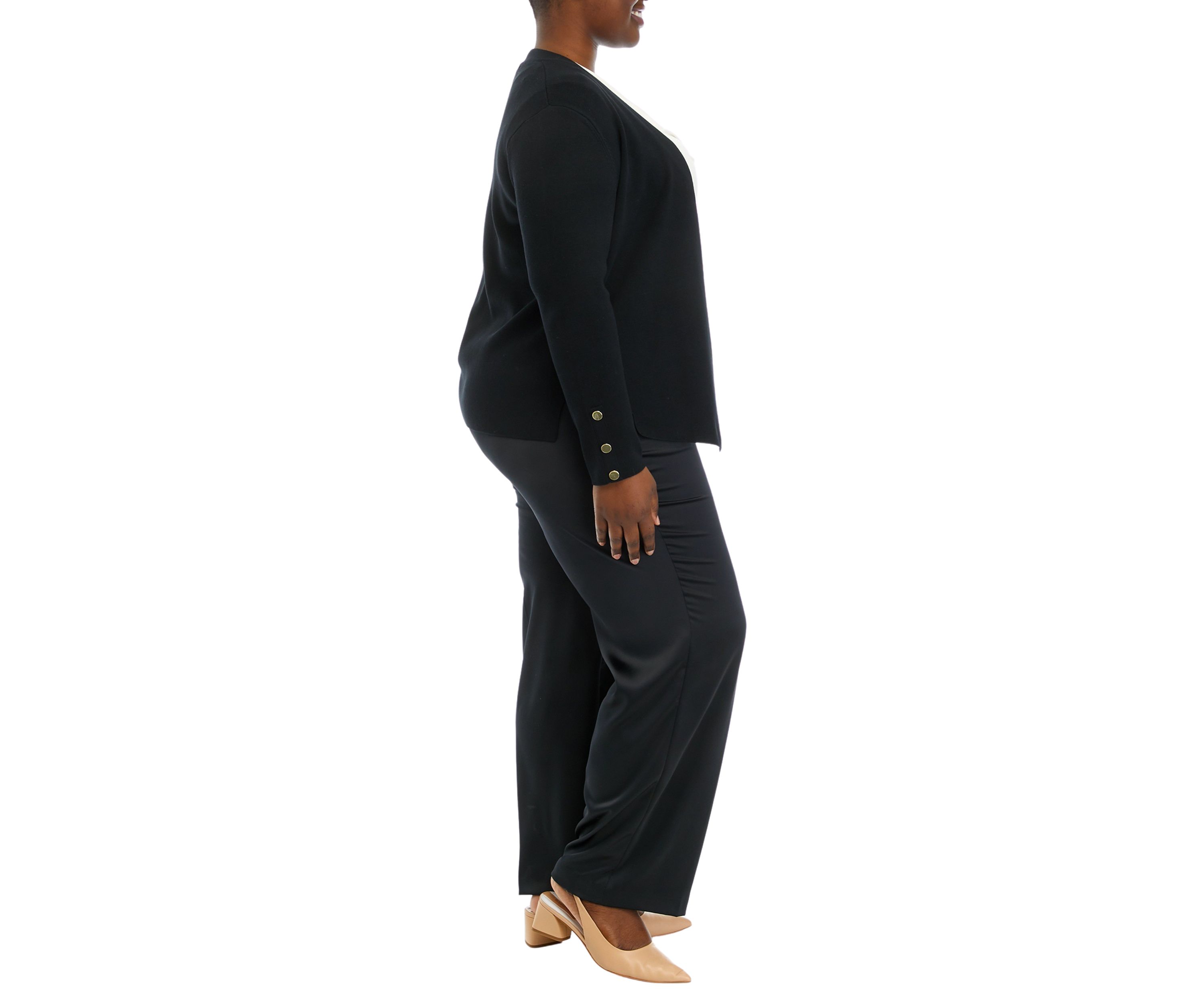 Plus Size  Open Cardigan 