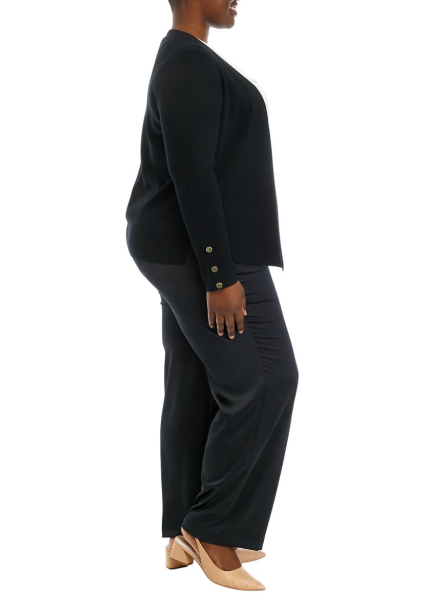 Plus Size  Open Cardigan 