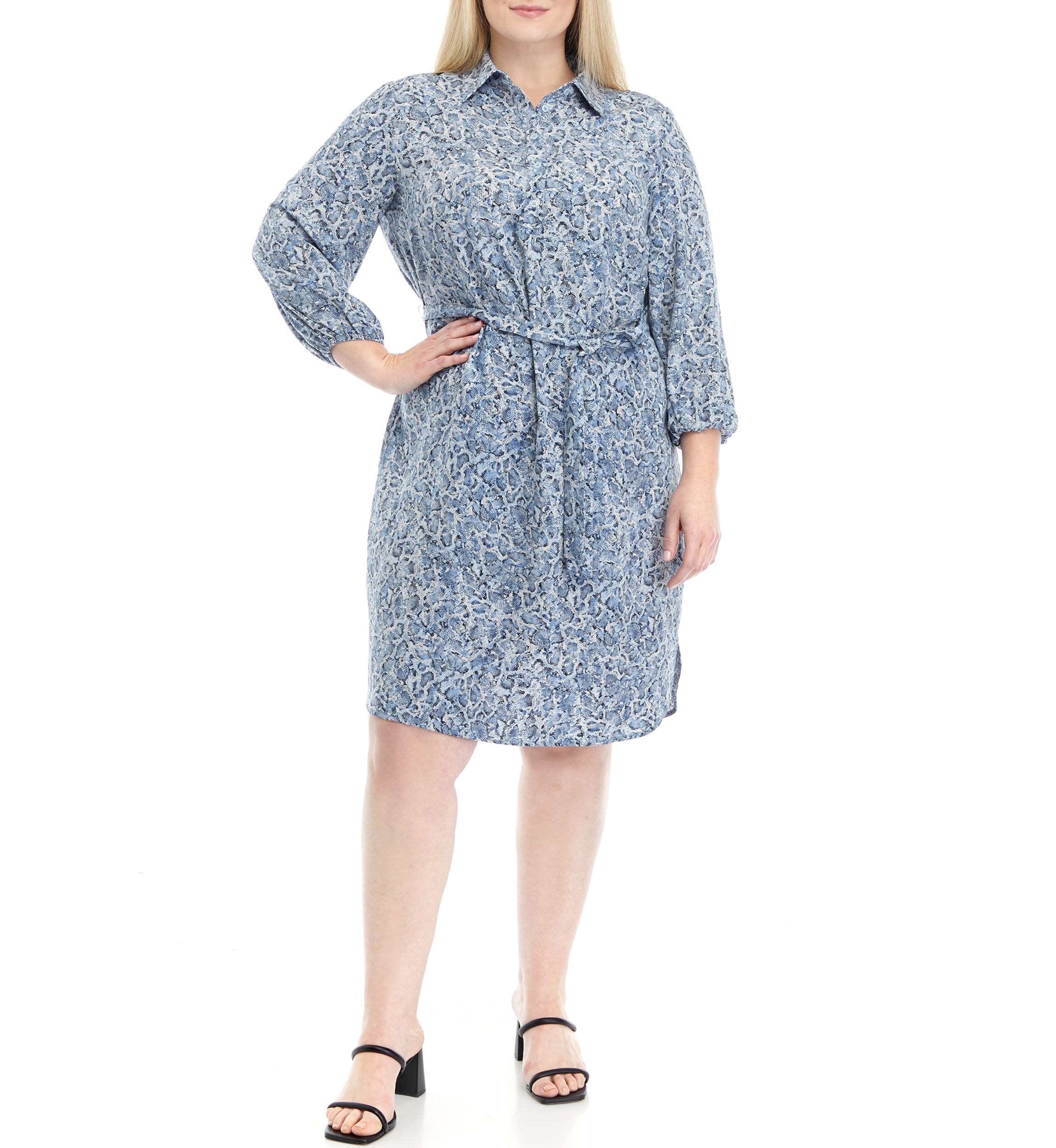 Plus Size Meghan Balloon Sleeve Shirtdress