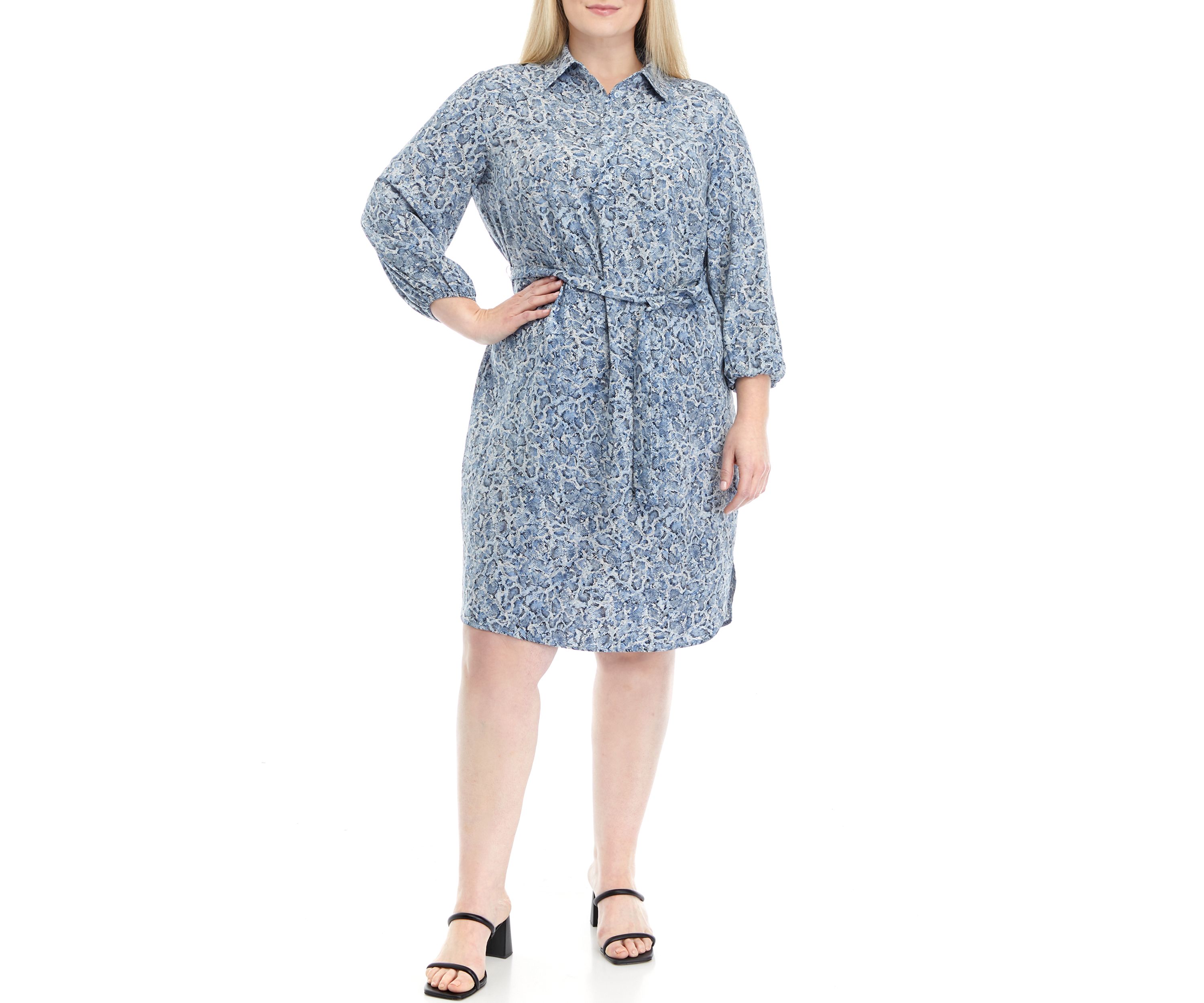 Plus Size Meghan Balloon Sleeve Shirtdress