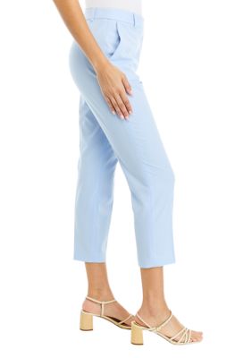 Petite Fly Front Extend Tab Slim Pants