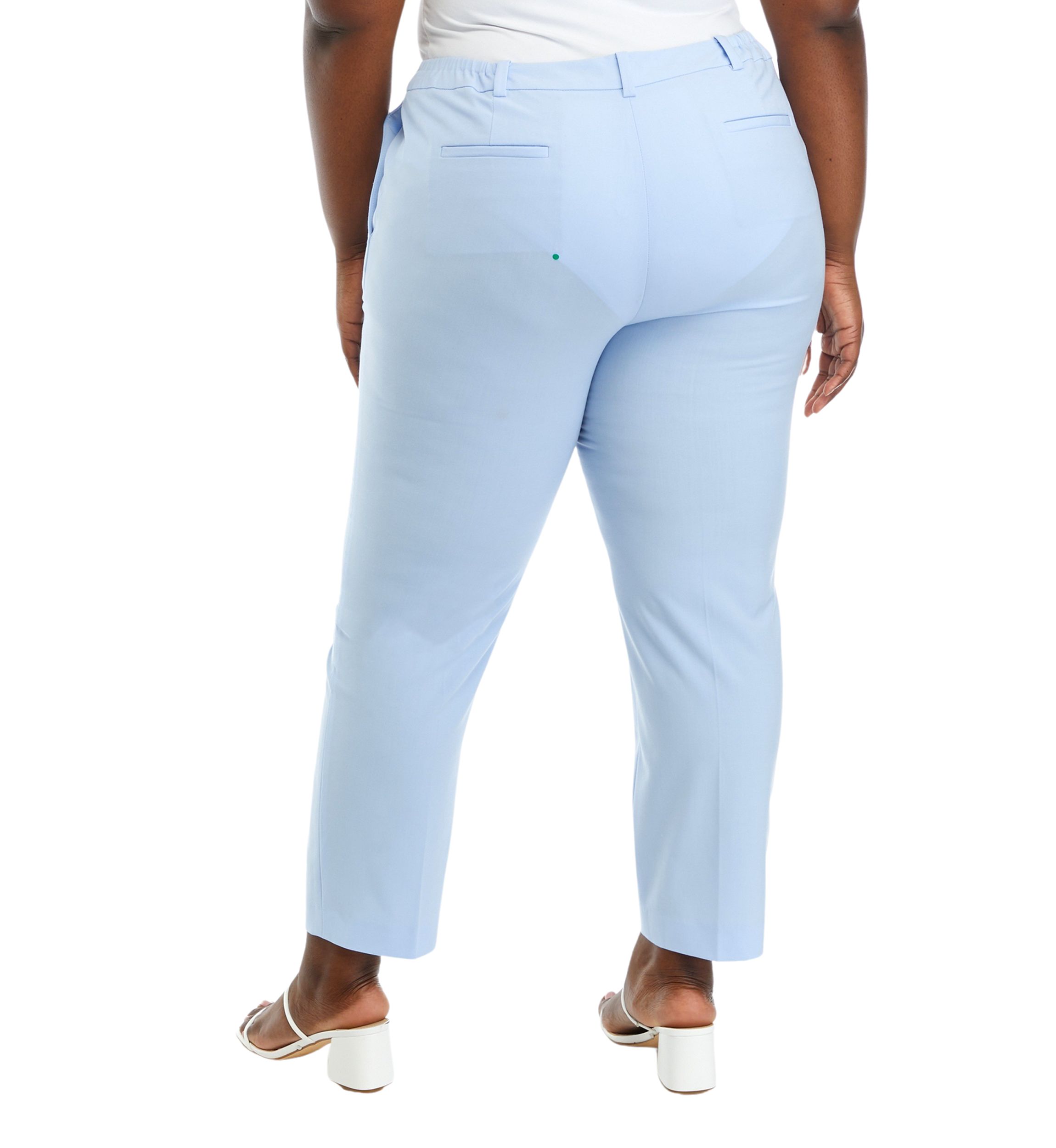 Plus Size Fly Front Extended Tab Slim Pants