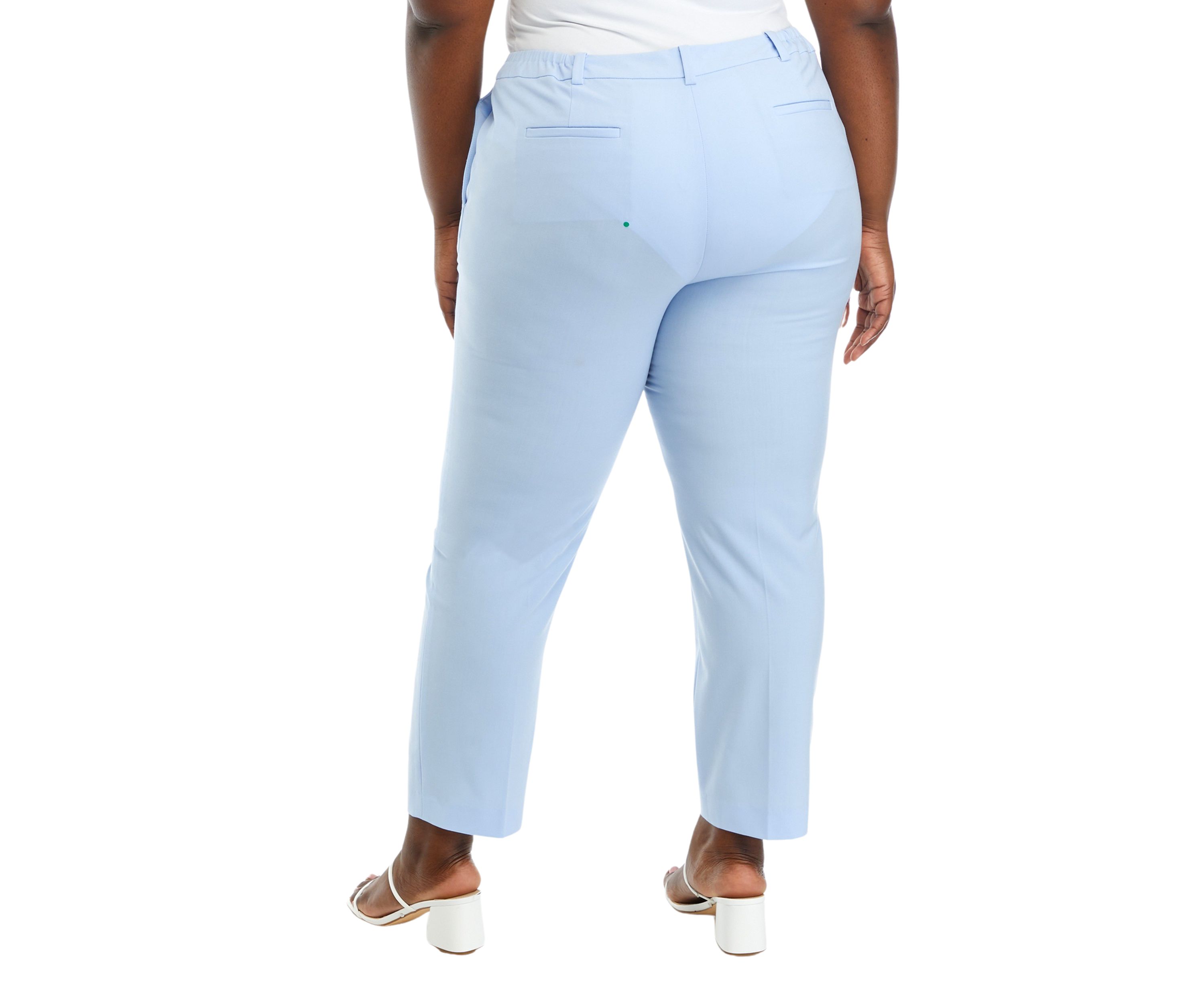 Plus Size Fly Front Extended Tab Slim Pants