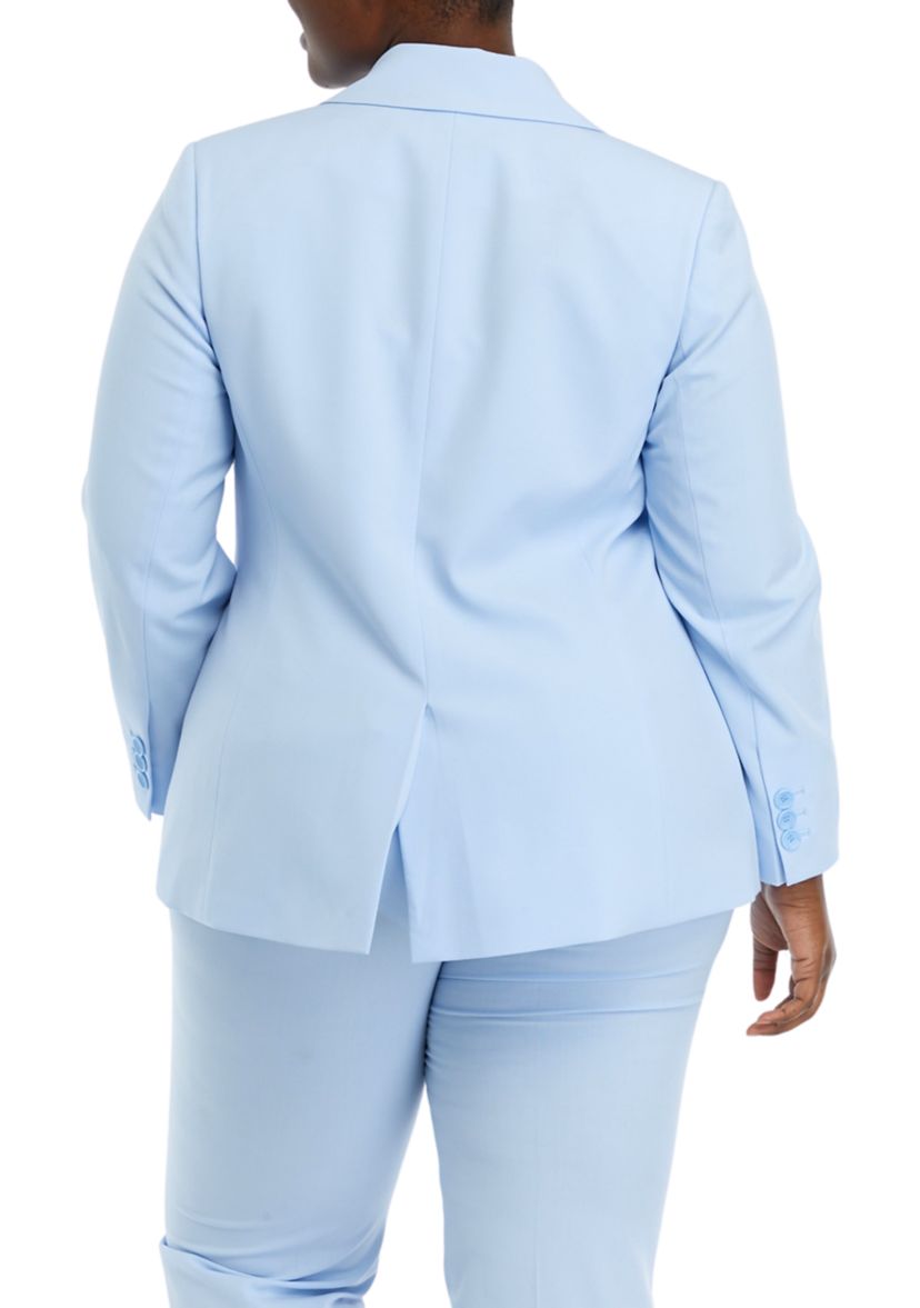 Plus Size One Button Notch Collar Jacket