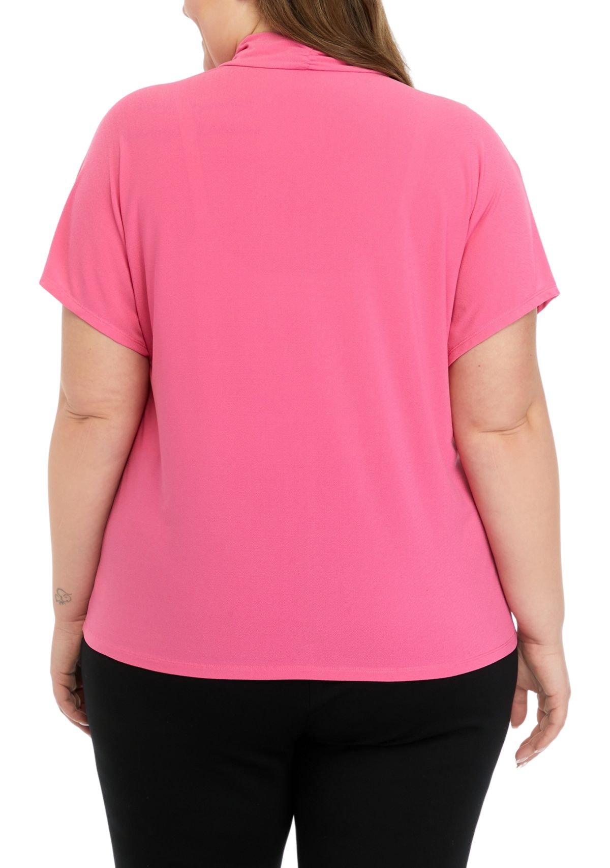 Plus Size V-Neck Cap Sleeve Knit Top