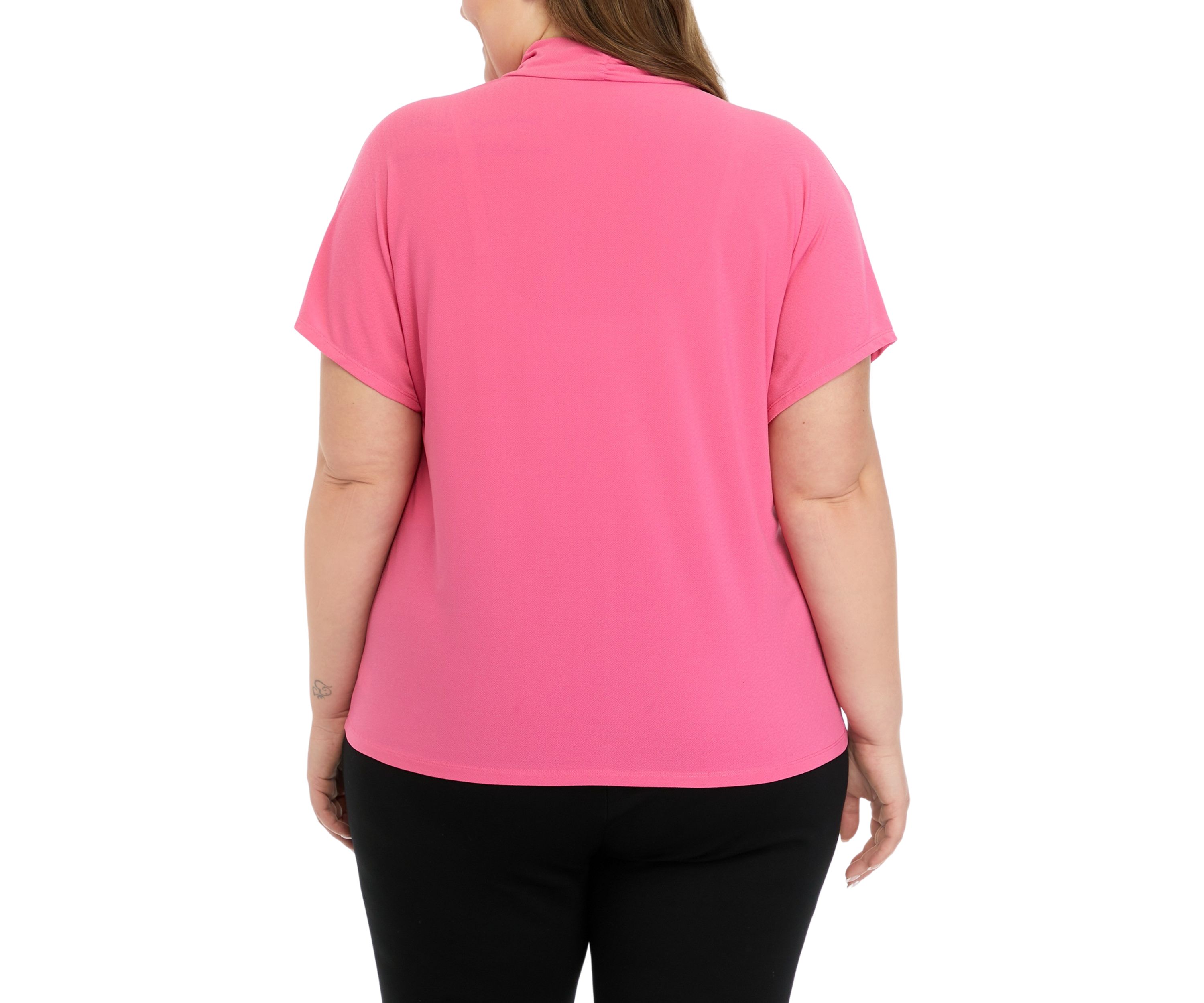 Plus Size V-Neck Cap Sleeve Knit Top